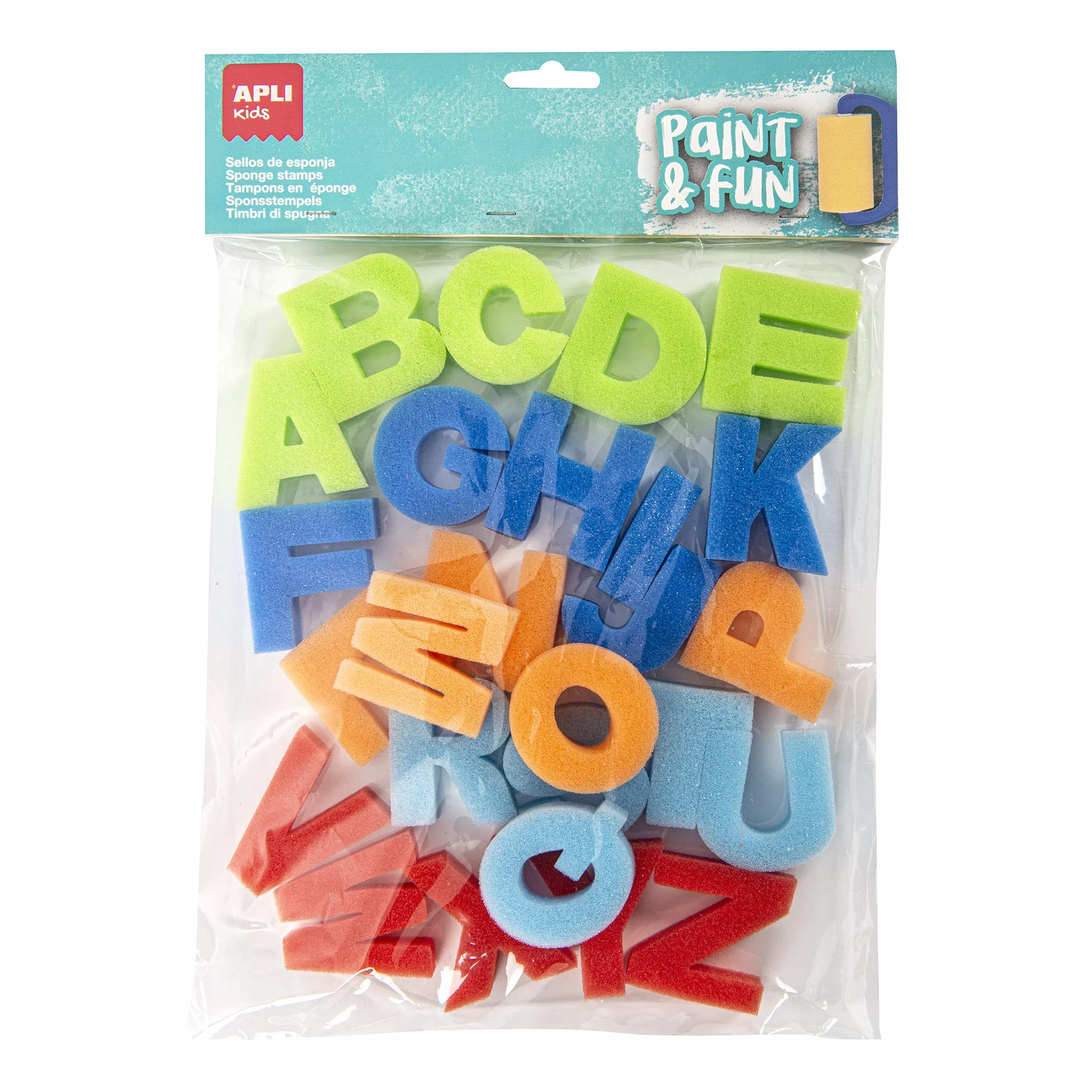 Apli kids 17465 Blister 26 tampons en éponge ABC
