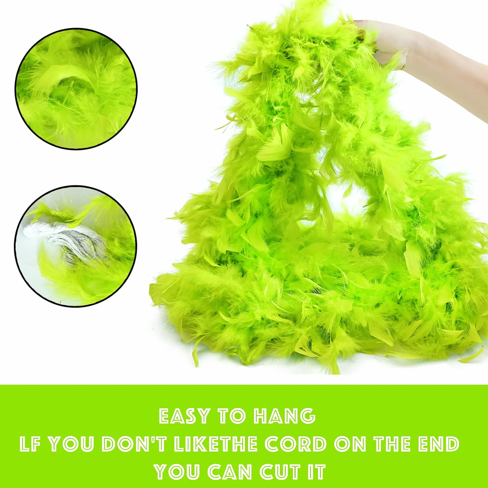 Boa en Plume 2M 6.6ft 80g Plumes pour DIY Accessoire Déguisement Carnaval Fête Costumée