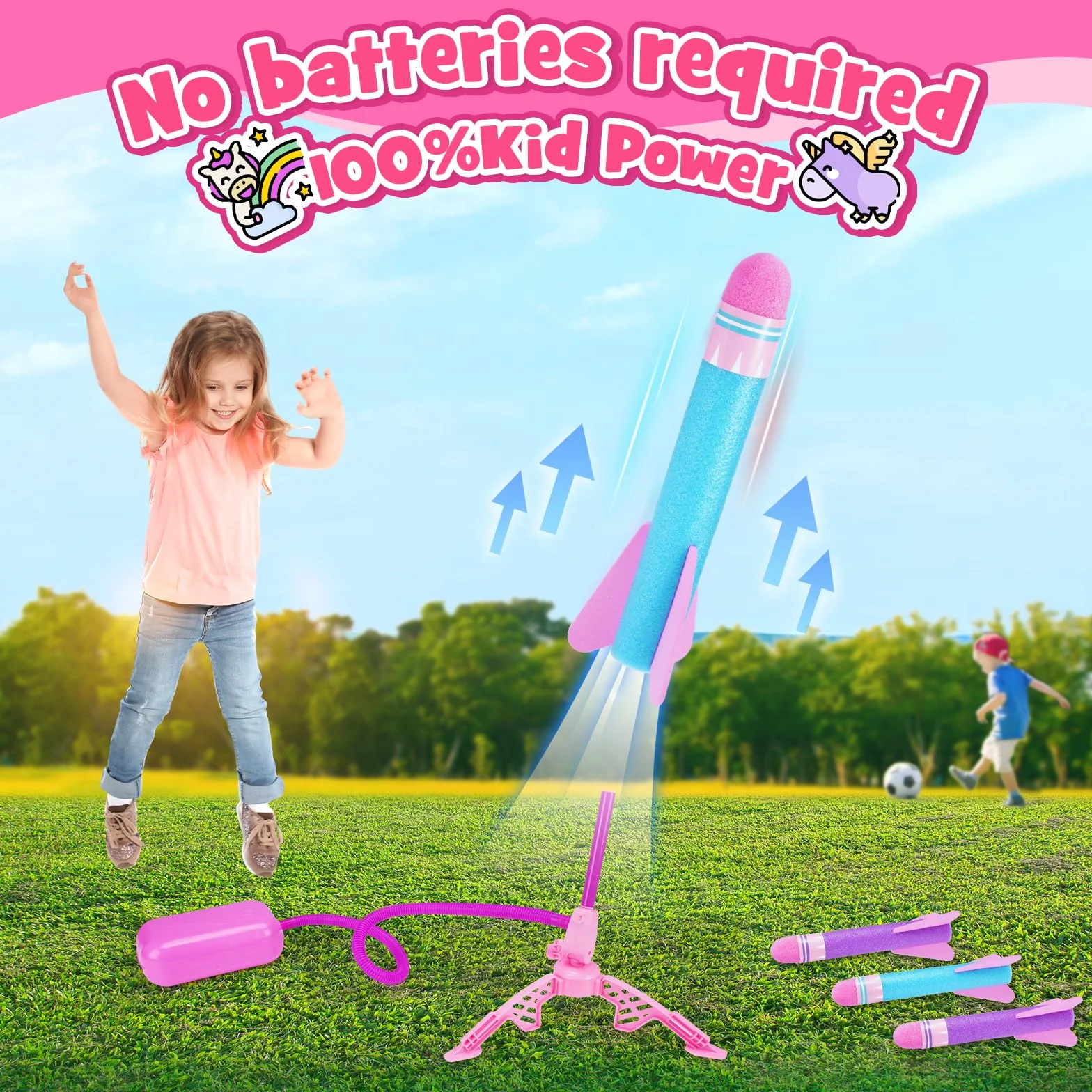 HappyGoLucky Fusée Jouet Fille 3-10 Ans Jeux Exterieur Enfant Cadeau Anniversaire