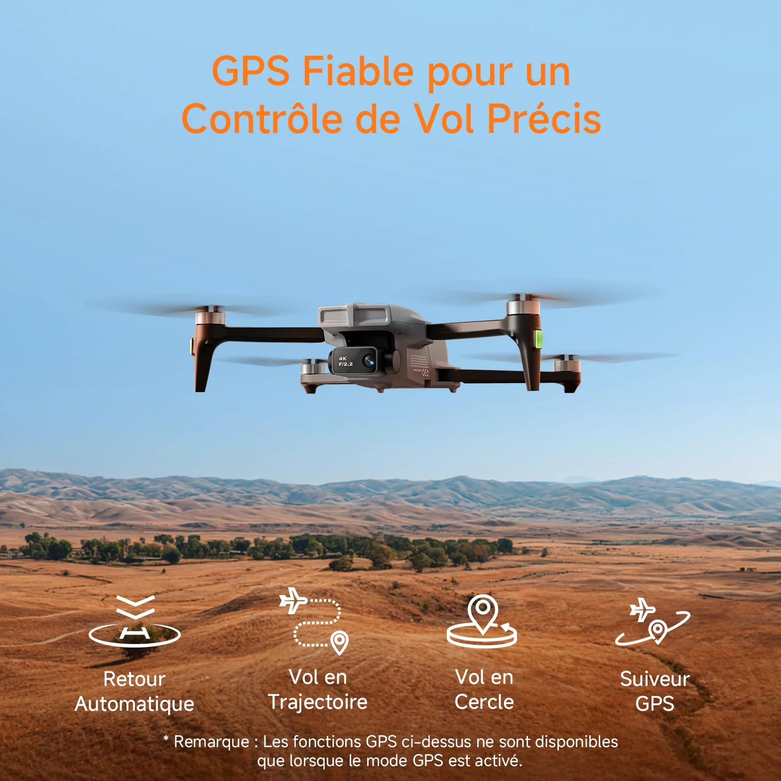 Ameta S20 Drone avec Camera 4K, GPS Drone pour Adultes et Enfants avec Retour Automatique/ 50min de Vol/Mode Intelligent/Suiveur/Contrôle par Gestes, FPV Mini Drone Moins de 249g