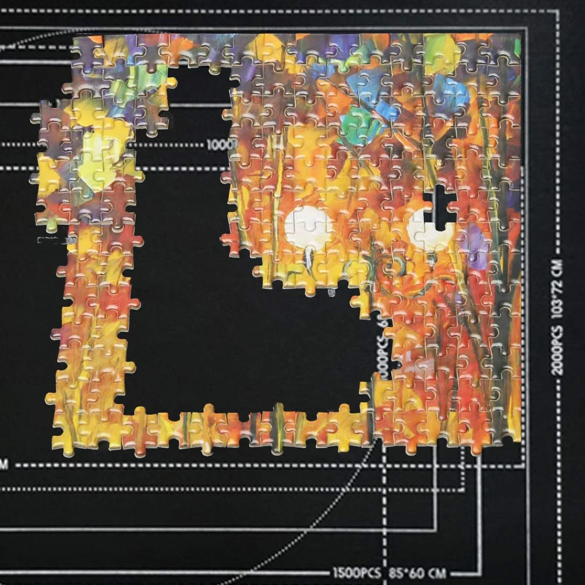 Tapis Puzzle Enroulable 2000 Pièces 80 x 120 cm avec 4 Trieur pour Adultes et Enfants