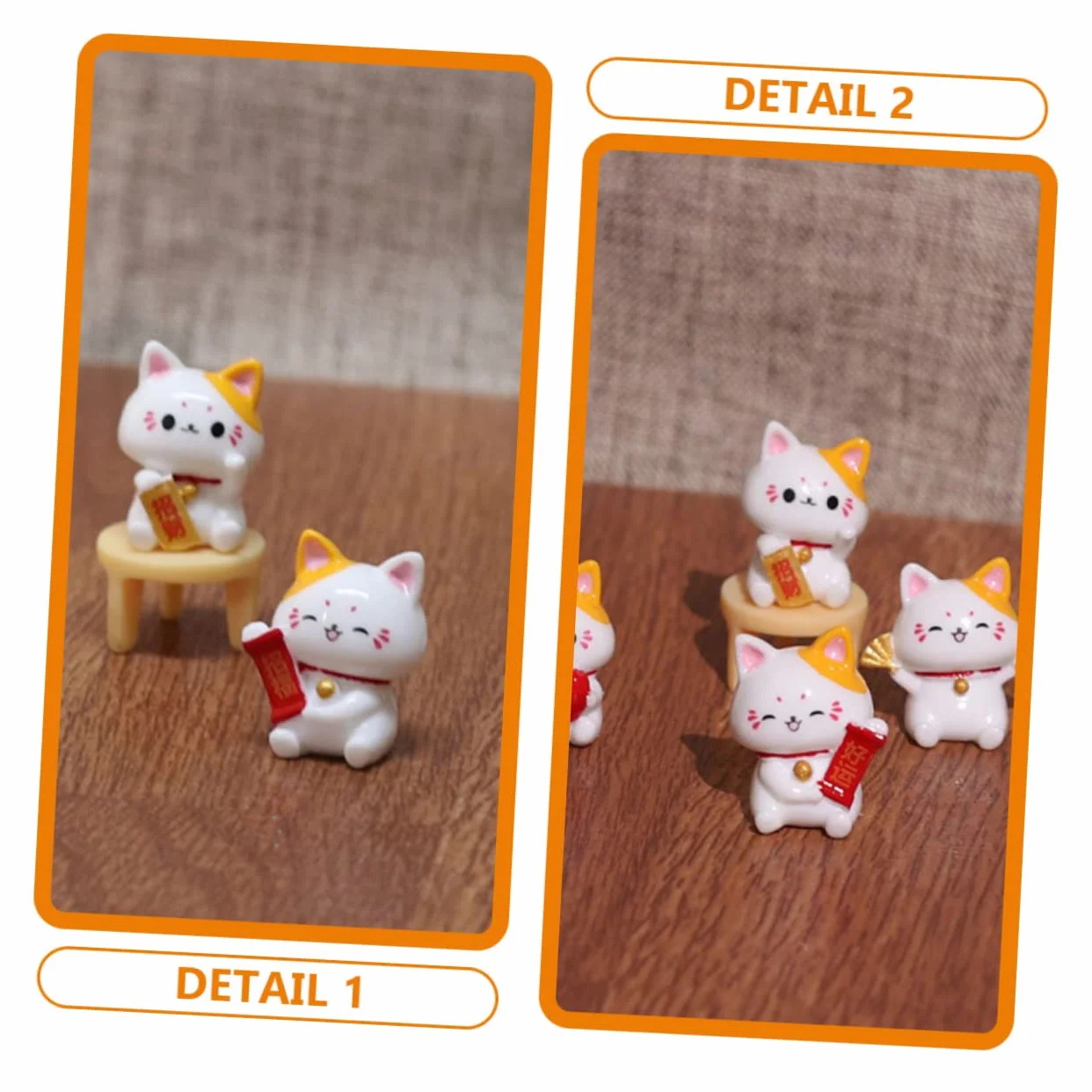 HEMOTON 36 Figurines de Chat Miniatures en Résine Maneki Neko Décor Jardin
