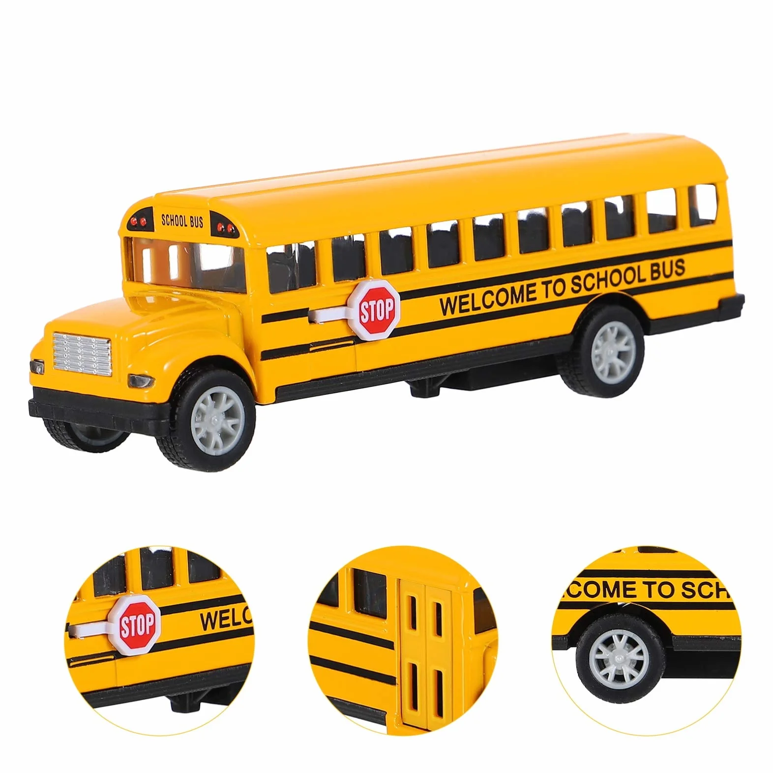 TOYANDONA Modèle de bus scolaire Jaune Orange 13 x 4 cm