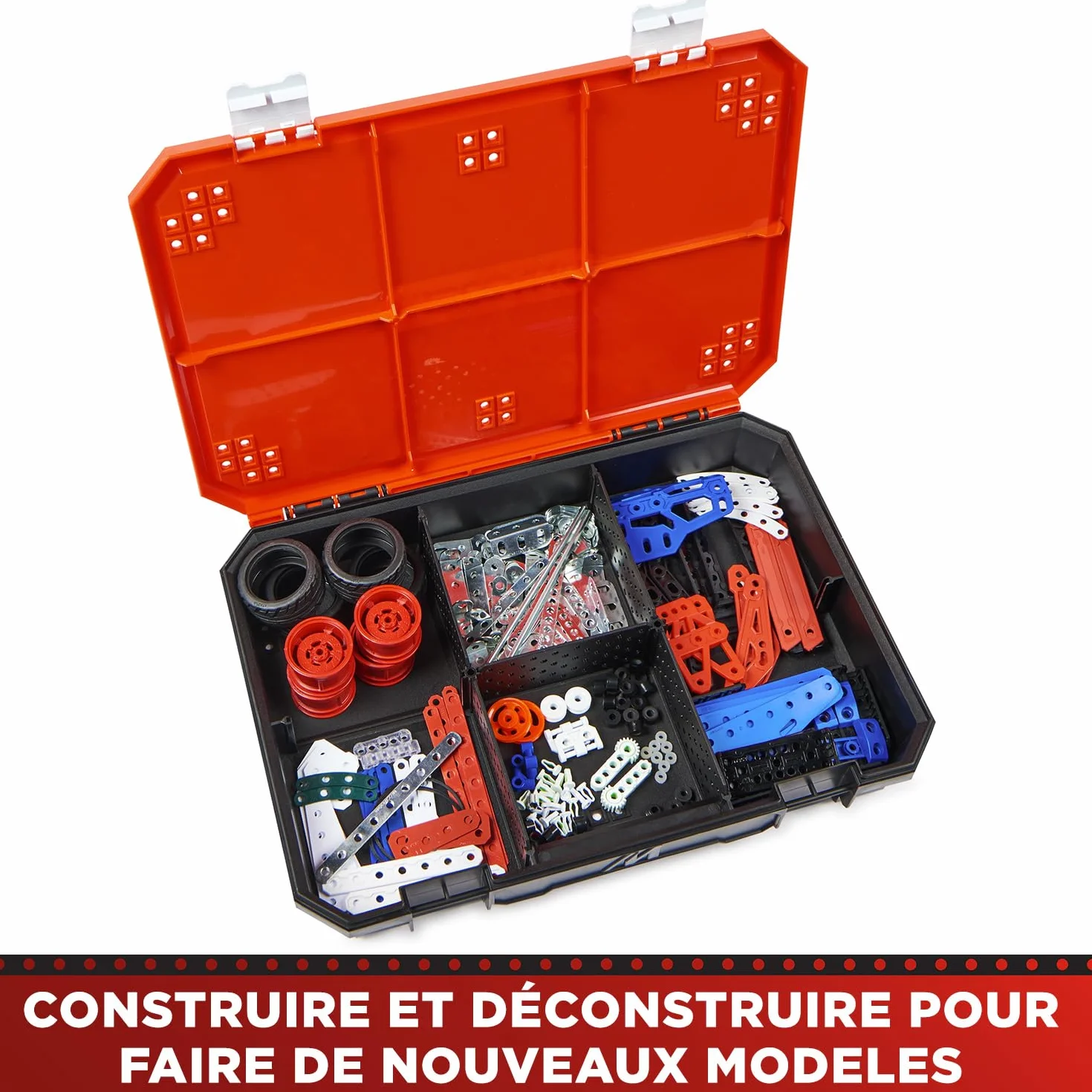 BANDAI Meccano Mallette de Construction 5 en 1 437 pièces Véhicules Robot Tour Eiffel Jouet Enfant 10 Ans+