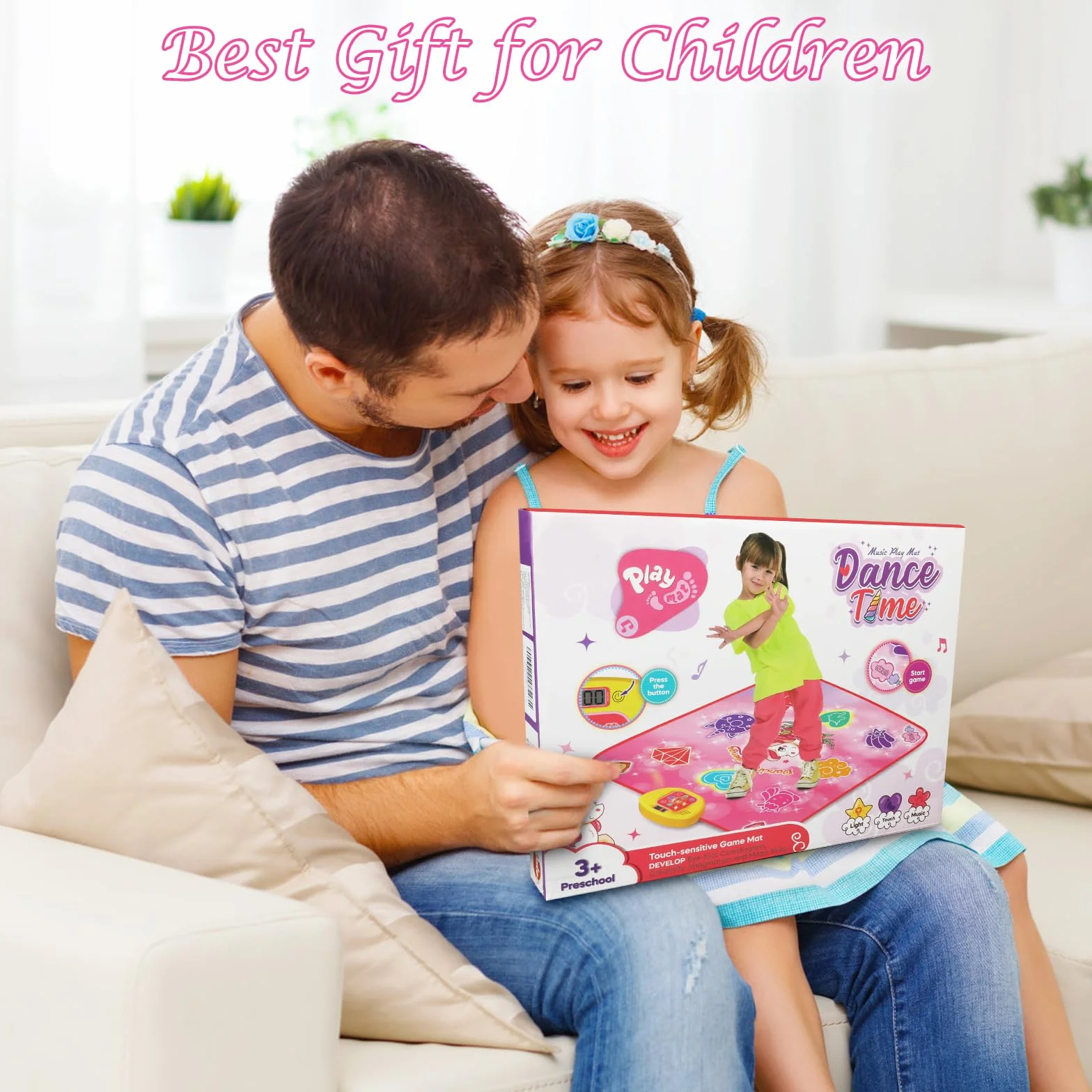 VATOS Tapis de Danse Musicale pour Enfants 3-9 Ans avec Lumières LED et Volume Réglable