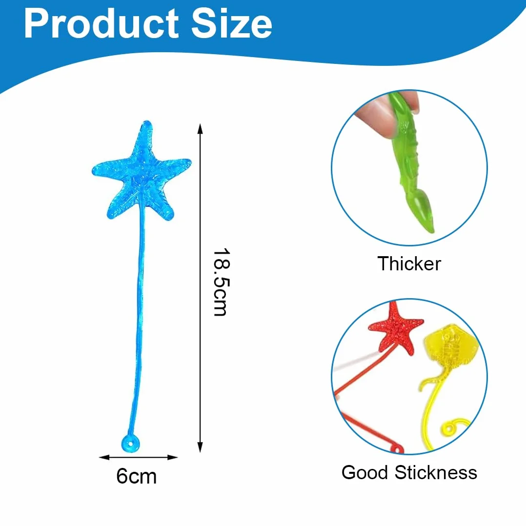 Lot de 20 jouets collants pour fêtes - Animaux marins, grimpeurs muraux