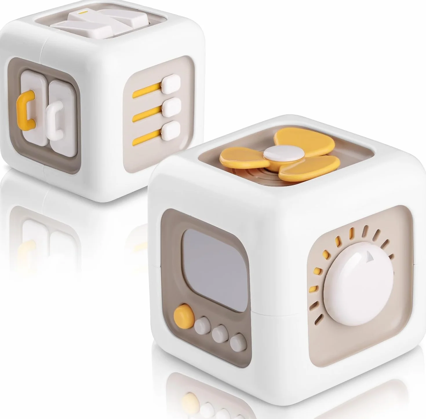 Zikenis Jouets Montessori 6 en 1 Cubes éducatifs pour bébés 1-3 Ans
