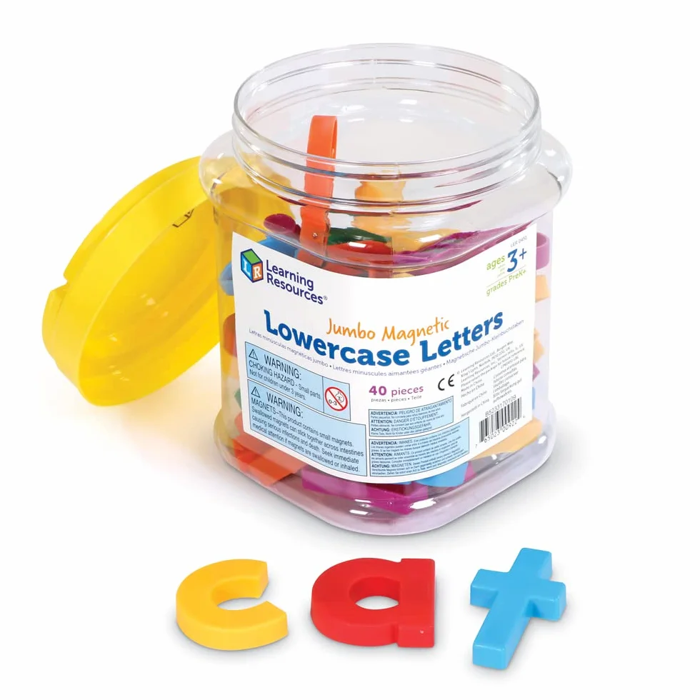 Learning Resources Lettres Minuscules Aimantées Géantes – Alphabet Complet en Plastique Coloré – Lettres Montessori pour Tableau – Dès 3 Ans