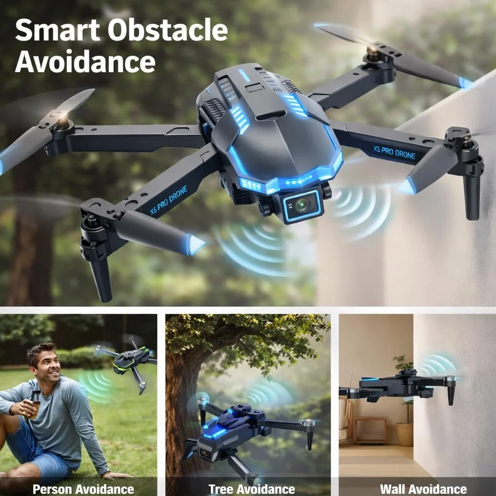 Drone avec Camera 1080P Moteur Sans Balais pour Enfant Debutant 36min Quadcopter RC Jouets Blanc