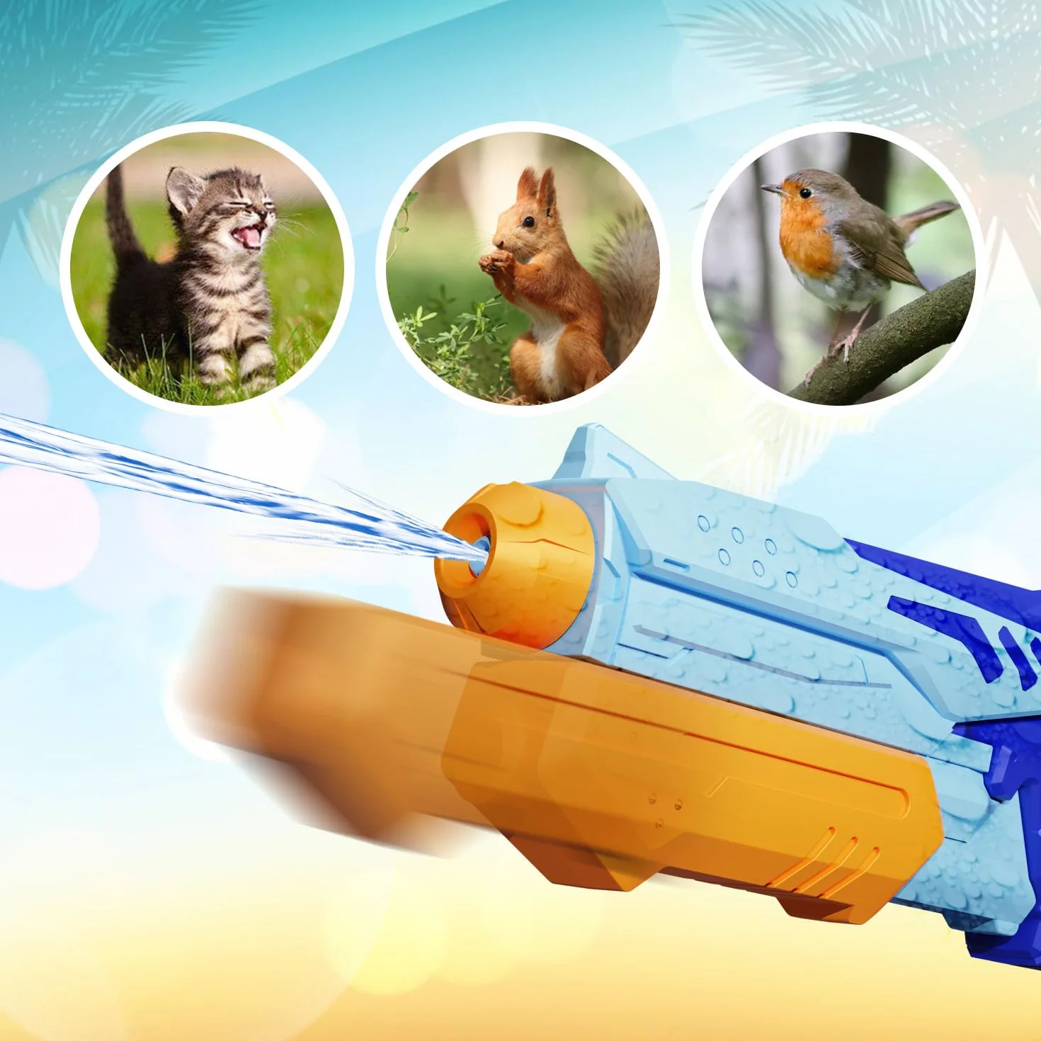 MOZOOSON Pistolet à Eau pour Enfants 600 ML 6-10Mètres Jouet Aquatique