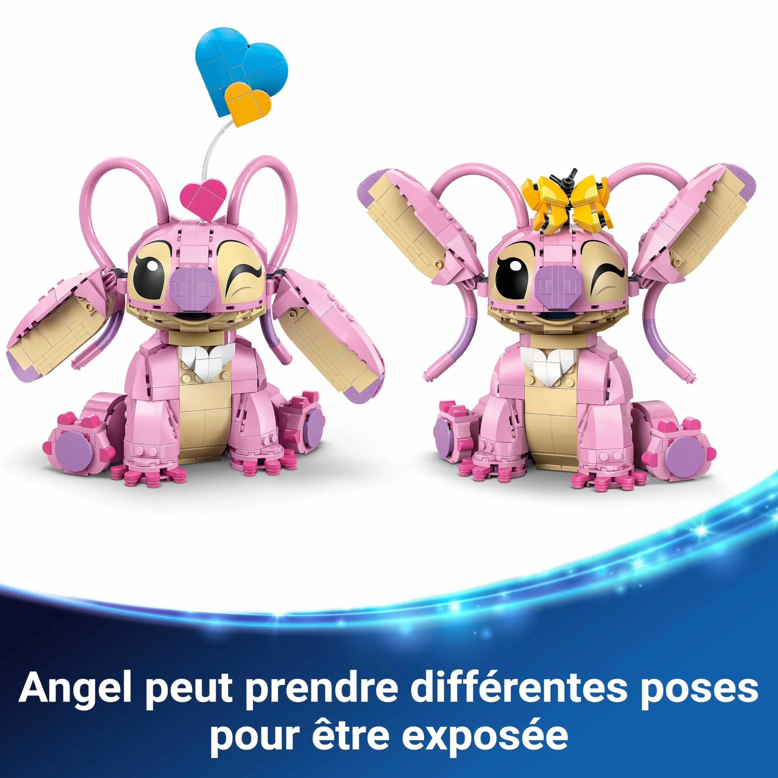 LEGO Disney Angel Jouet de Construction Lilo & Stitch 43257 Figurine en Briques avec 3 Ballons en Cœur & Papillon Décoration Intérieure Cadeau 9 Ans