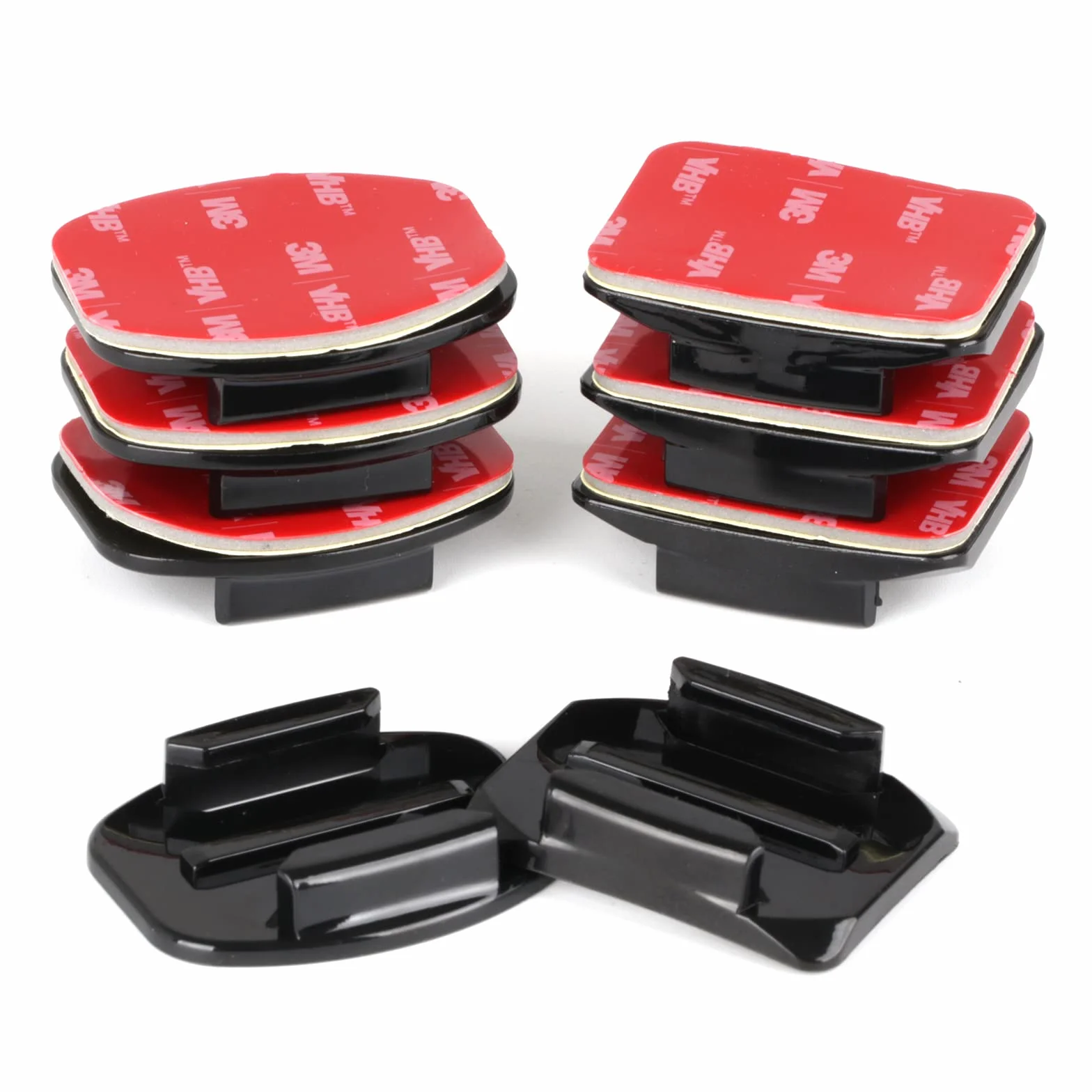 HSU Adhésifs pour GoPro Hero 12/11/10/9/8/7/6/5/4/3+/3 - 4 Supports Incurvés et 4 Plats