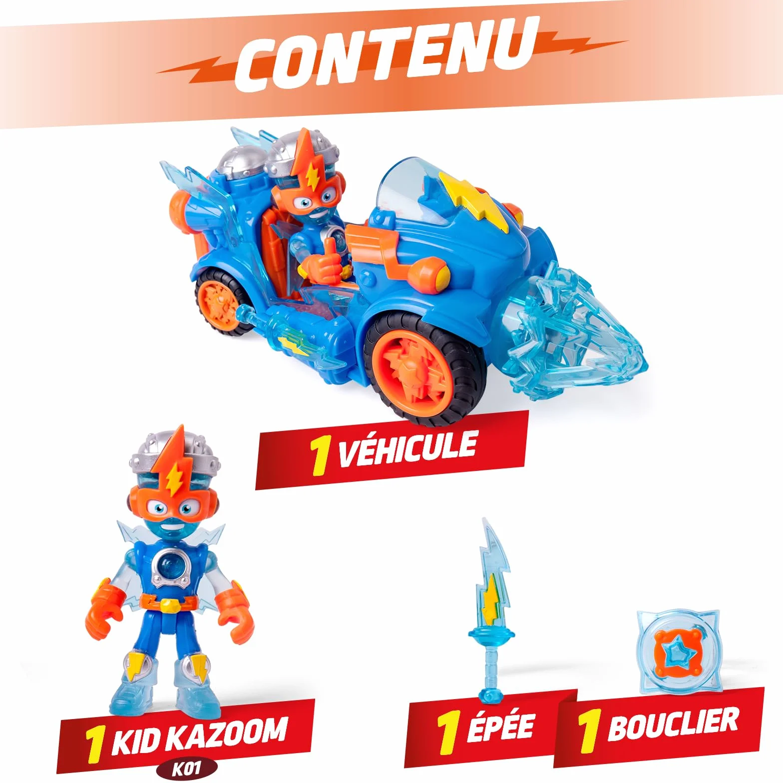 Superthings Véhicule de Combat Kid Kazoom Exclusif Arme Accessoire
