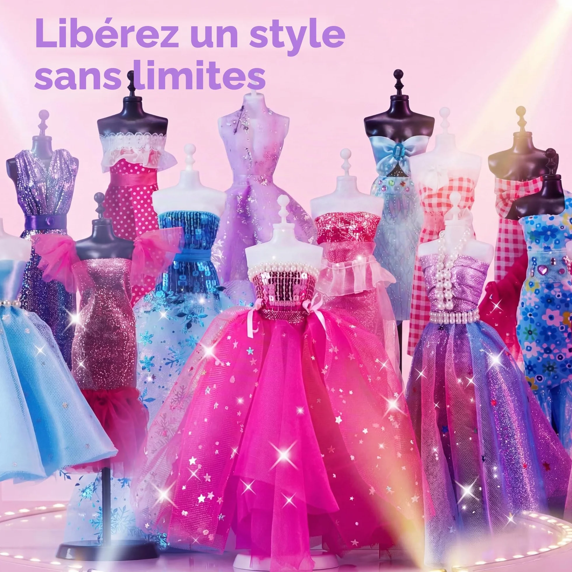 Klever Kits 400+PCS Artisanat de Design de Mode pour Enfants Art et Artisanat Jouet Bricolage Couture avec 3 Mannequins