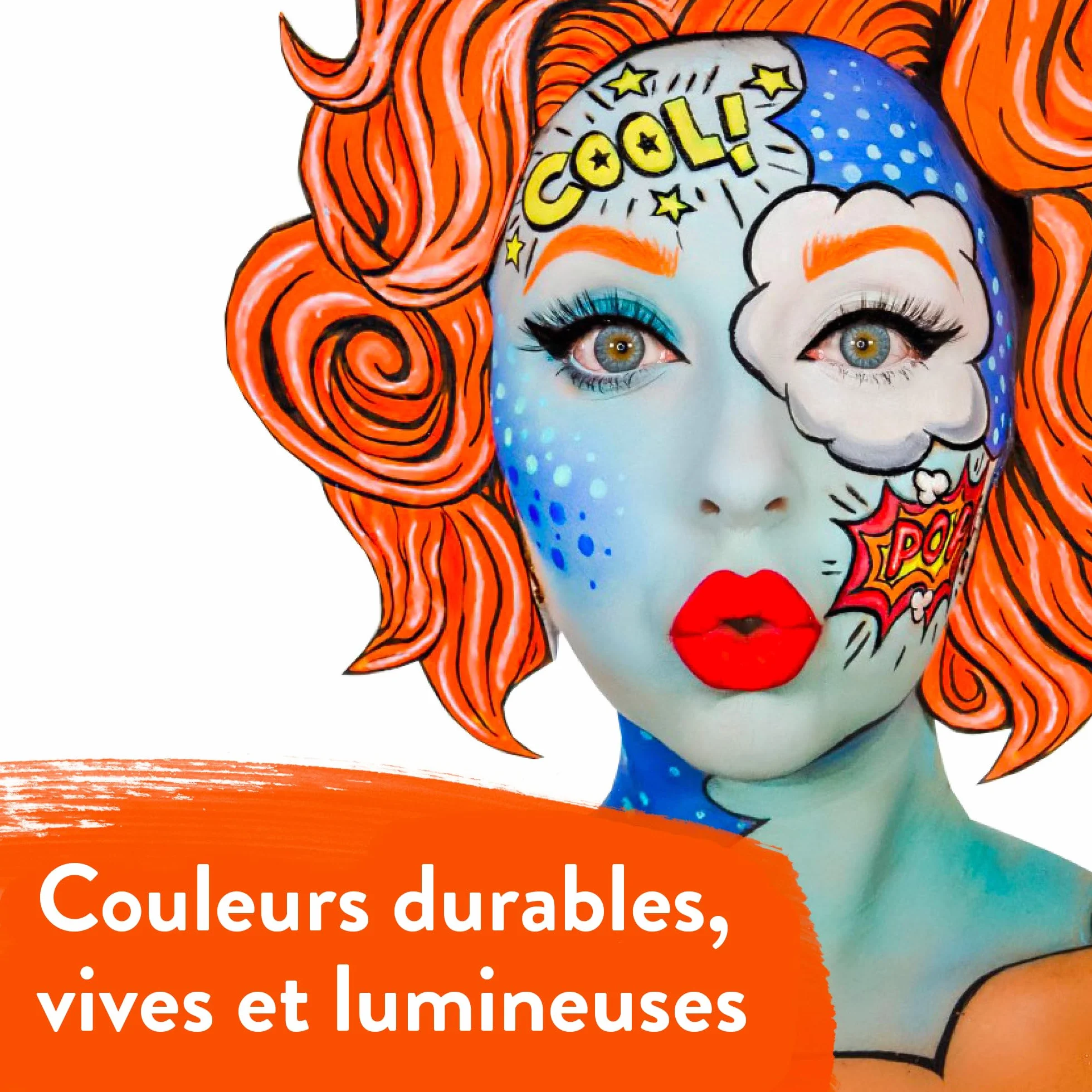 Snazaroo Split Cake 3 Couleurs Glace Palette Peinture Visage Corps Bleu Ciel Blanc Argent électrique Aquacouleurs 28g