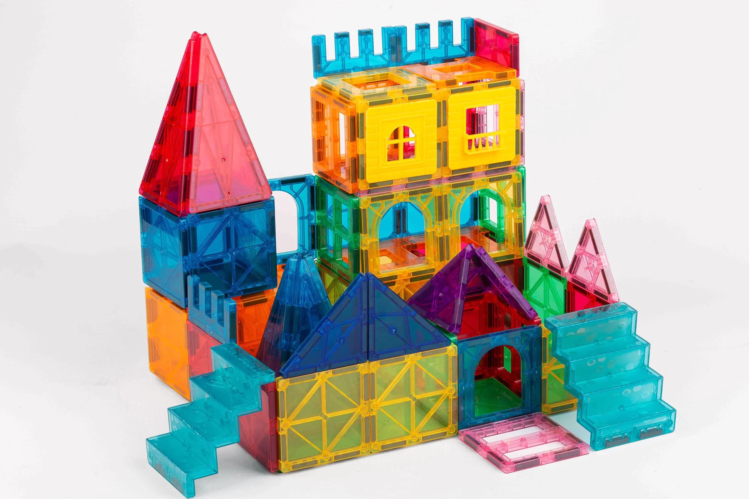 BYTANA Jeu de Construction Magnétique 68 Pièces Blocs Aimantés 3D Jouet Éducatif Créatif 3 Ans