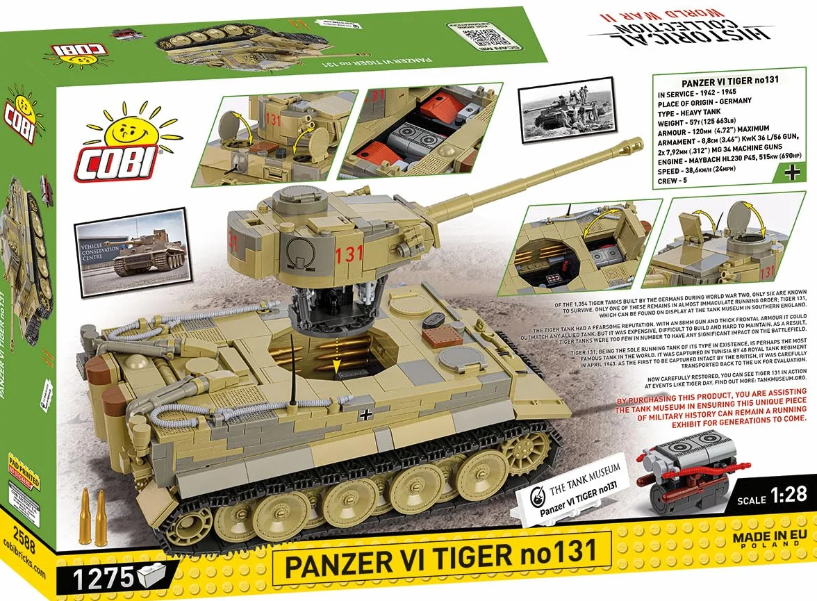 COBI 2588 Panzer VI Tiger I no 131 The Tank Museum