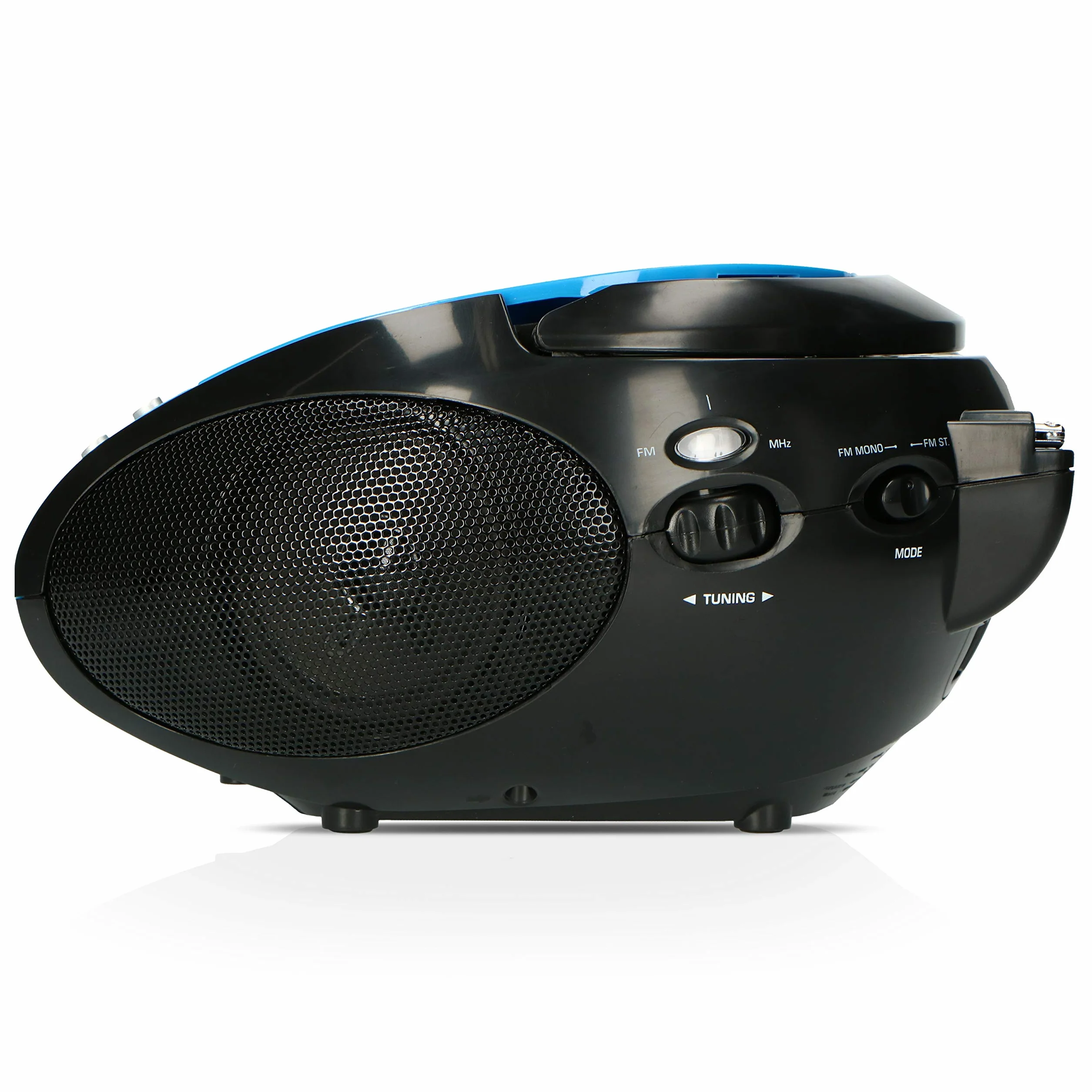 Lenco SCD-24 Radio Lecteur CD Enfant Chaîne Stéréo avec Prise Casque, Écran LCD, Batterie, Alimentation - Bleu