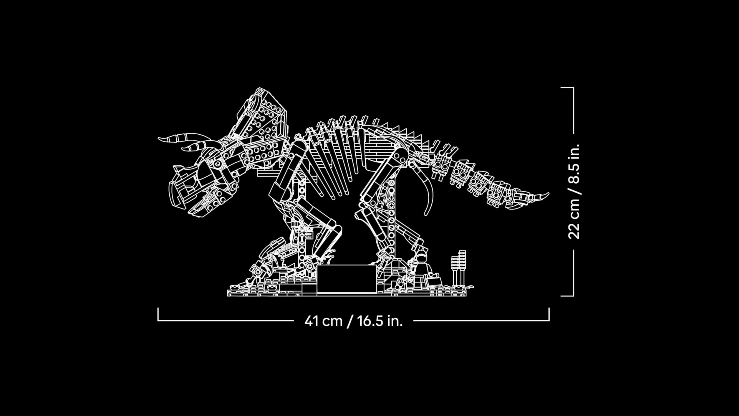 LEGO Jurassic World Les Fossiles de Dinosaure : Le Tricératops Maquette pour Adulte Minifigurine Dr Gerry Harding 77985