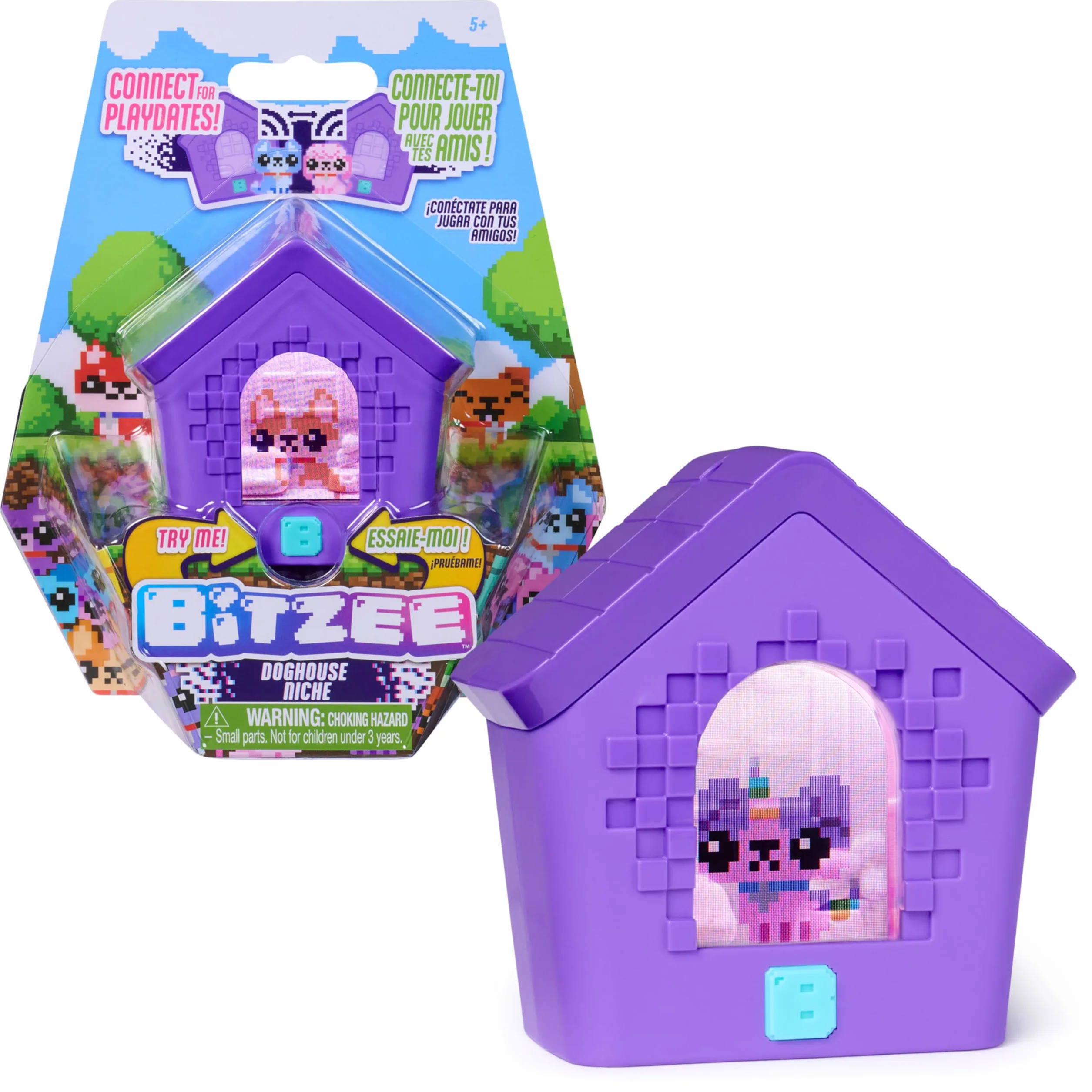 Bitzee Doghouse Niche Mon Chien Interactif Animal Digital 15 Animaux Interactifs Ecran Tactile Jeu Enfant 5+