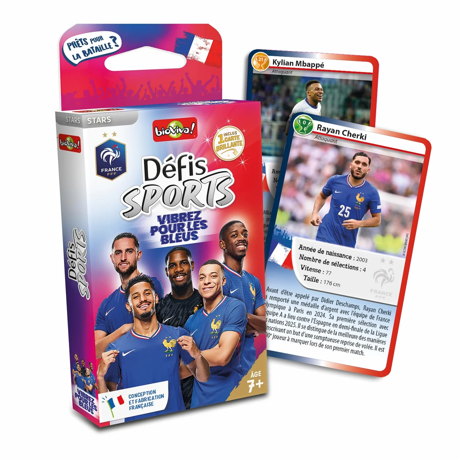 Bioviva Défis Sports Jeu de Cartes Enfant Bataille Foot Fédération Française de Football 7 Ans 2-6 Joueurs