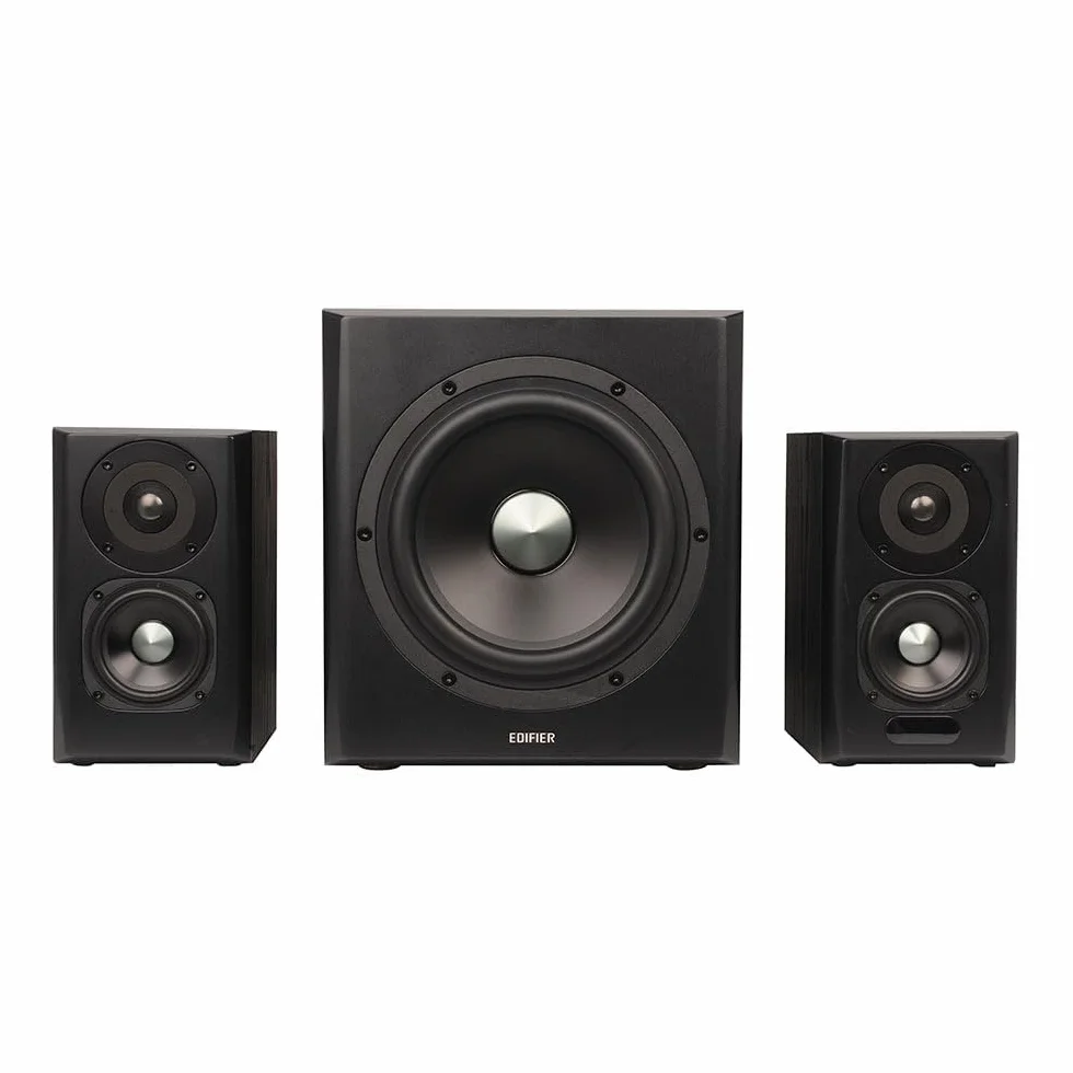 Edifier S351Db Système Audio 150 W Ensemble Stéréo 2.1 Caisson 8" Bluetooth 5.1 aptX DSP DRc Entrées optique coaxiale RCA