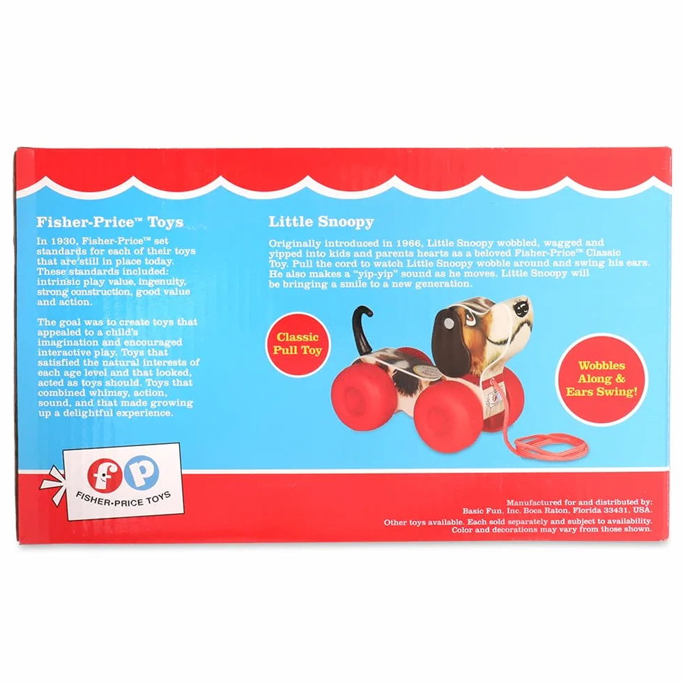 Fisher Price Classiques 1650 Petit Snoopy Chien à Tirer Jouet Enfant 1 an+
