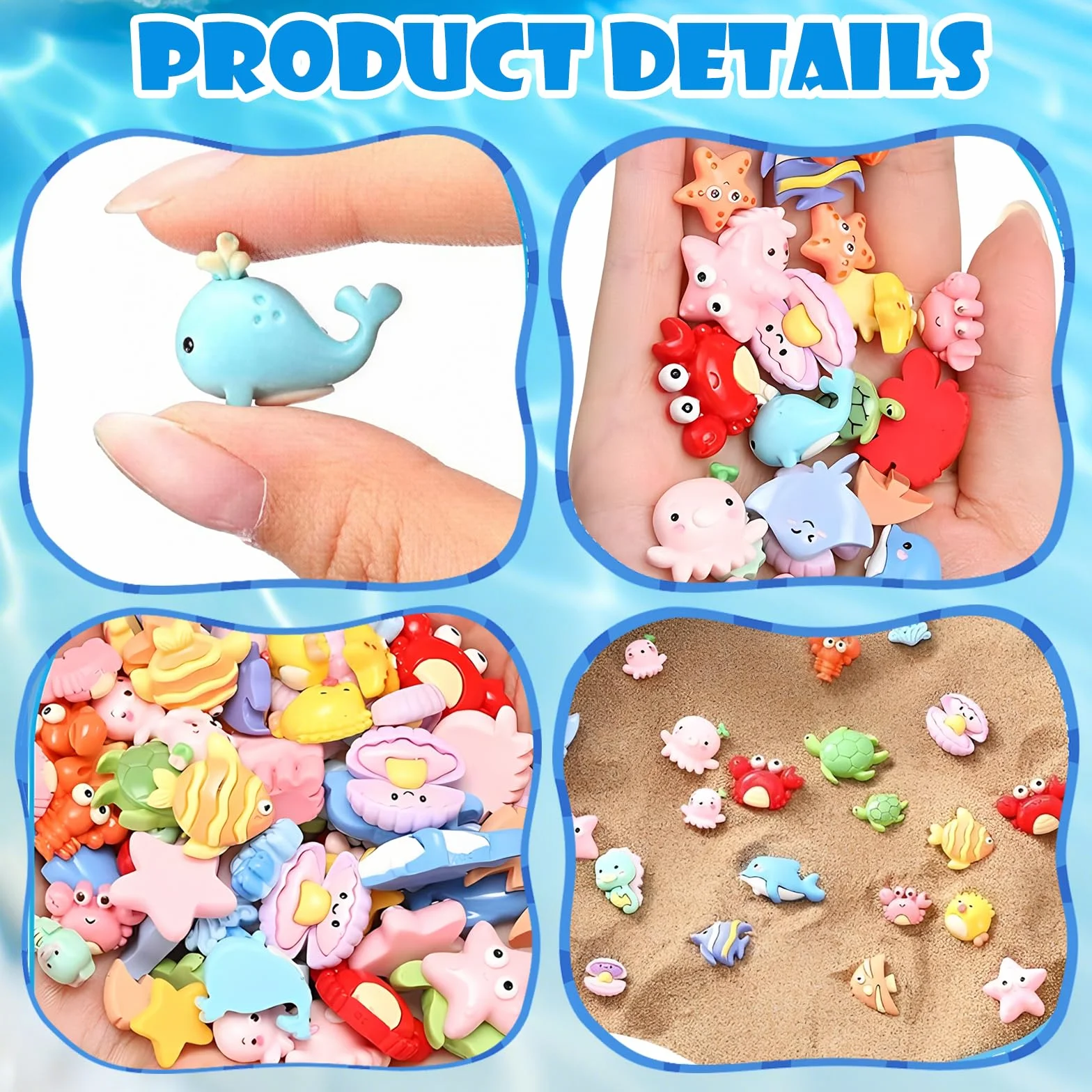 Figurines Animaux Marins Miniature 25 Pièces pour Aquariums Bocal à Poissons