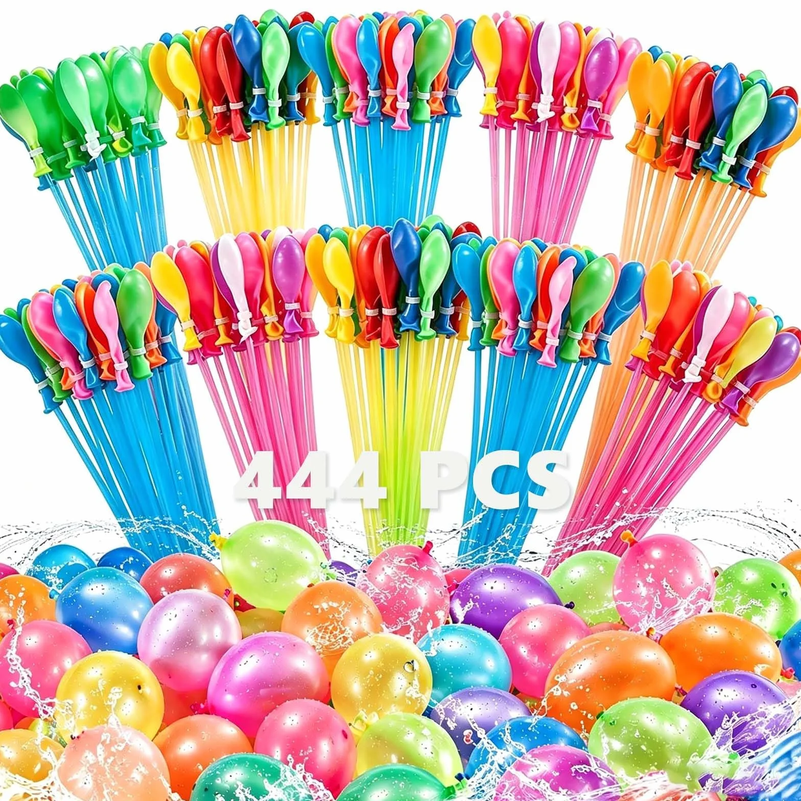 Bombe à Eau 444 pcs, Ballon d'Eau avec Buse d'Arrosage, Remplissage Rapide 60 Secondes, Jouets d'Été pour Enfants