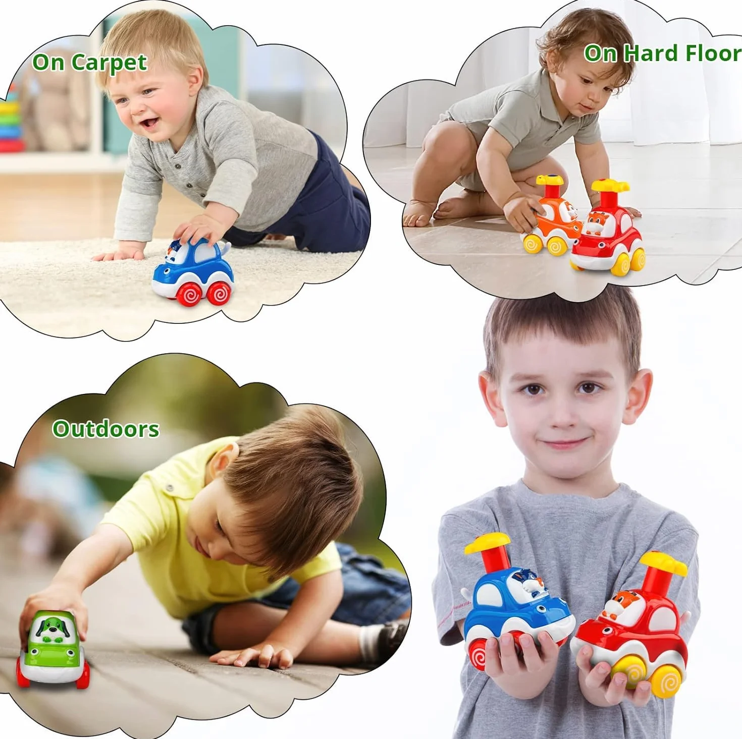 Jouets Voitures Animales Inertie pour Tout-Petits 1-2 Ans Cadeaux Anniversaire