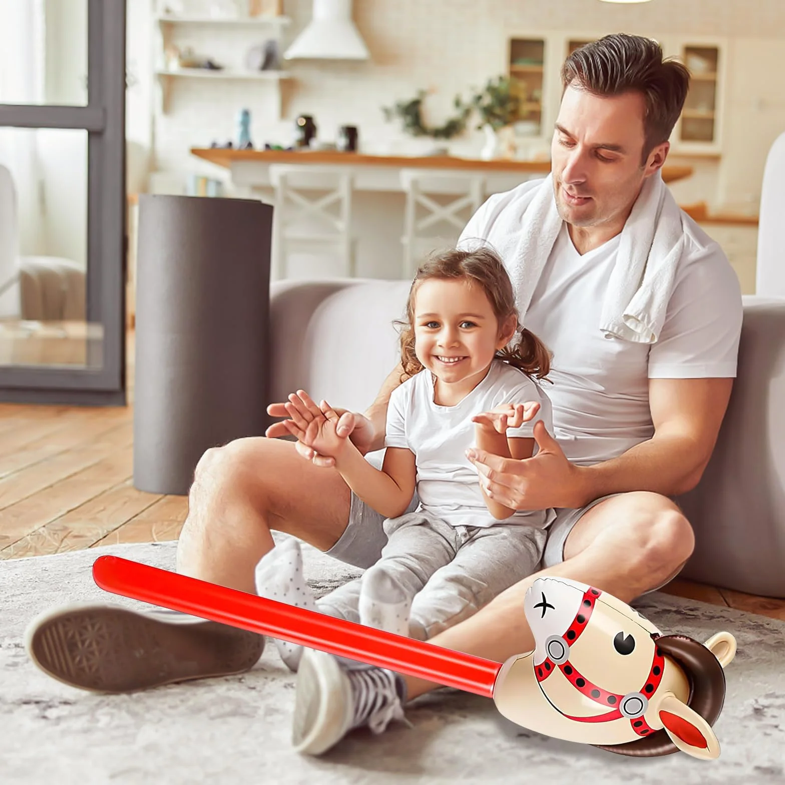 Cheval Gonflable Hobby 2 Pièces, Kit Loisirs Créatifs pour Enfants, Décoration Fête Cowboy