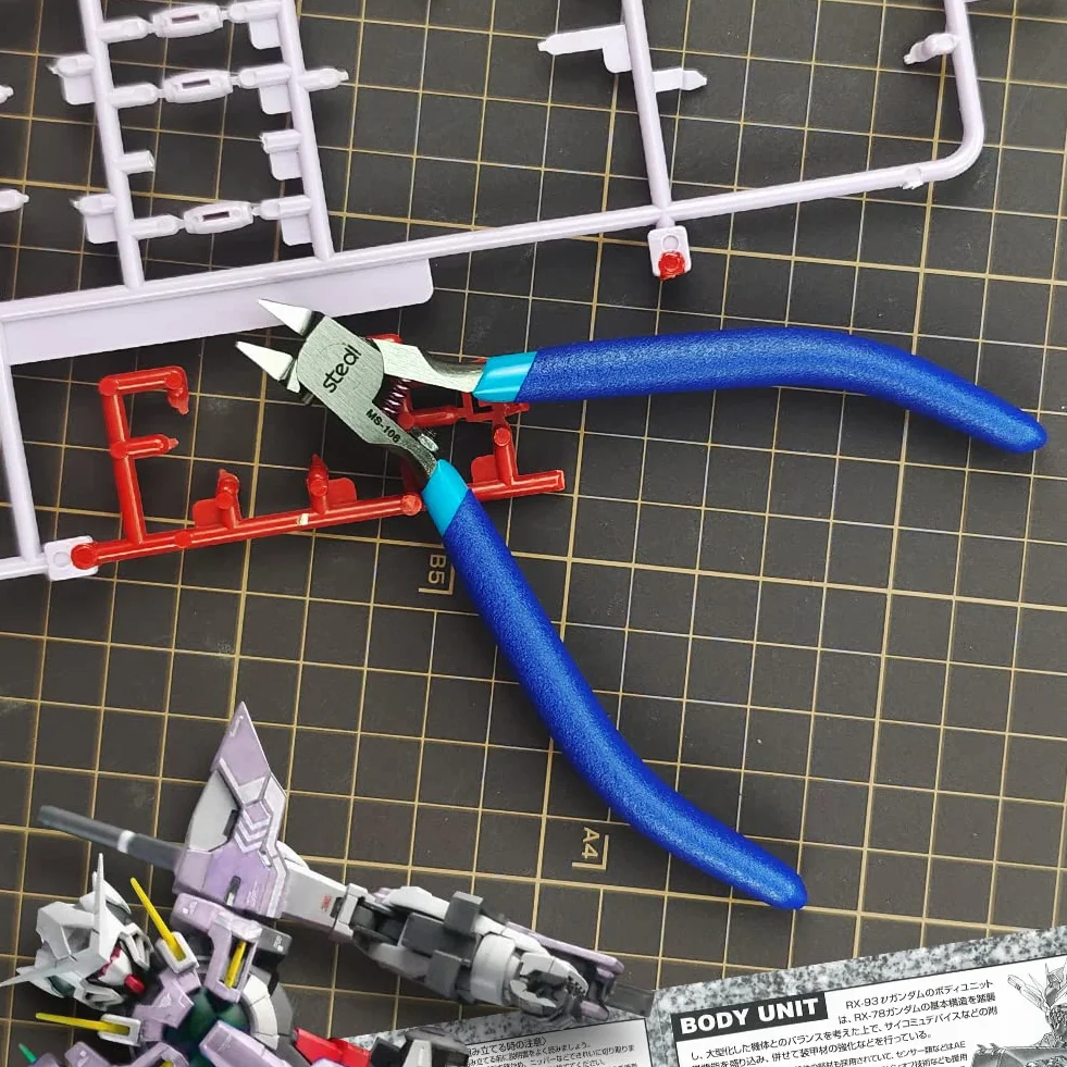 Pince 5 Pouces, Outils de Modèle en Plastique Ultra-Minces à Un Bord pour Réparation Gundam, Bleu