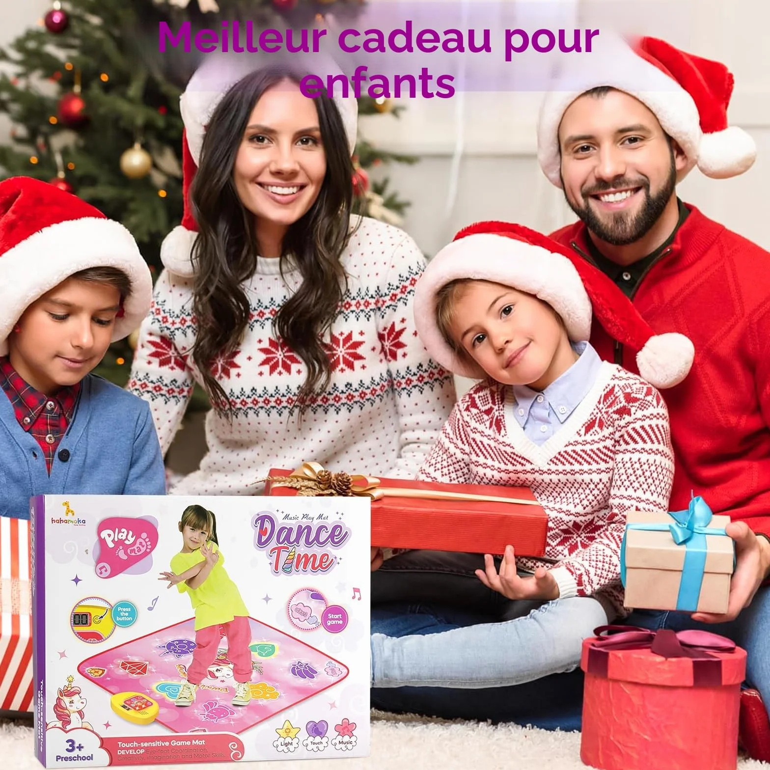 ZWOOS Tapis de Danse Fille avec Affichage LED, Tapis Musical Électronique 3-12+ Ans, Deux Modes de Jeu