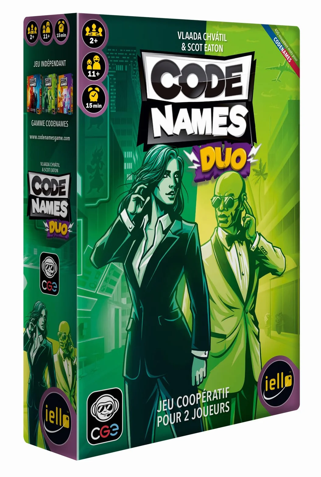 IELLO Codenames Duo Nouvelle Édition – Jeu de Société Coopératif d’Association d’Idées Version Française pour 2 Joueurs 15 Min Dès 11 Ans