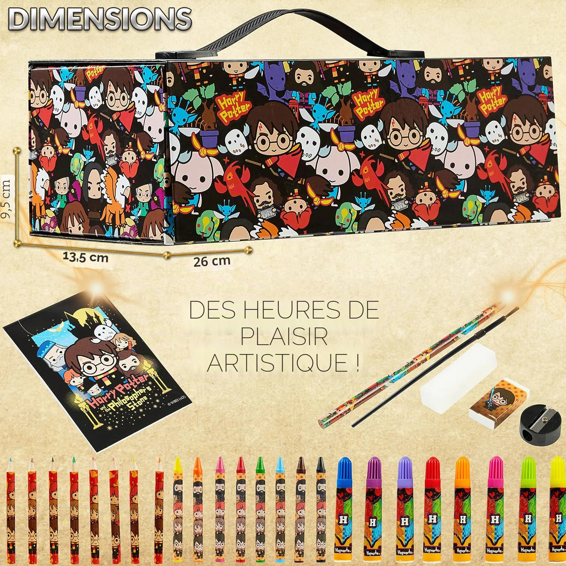 Harry Potter Malette Coloriage Enfant Coffret Dessin Feutres Crayons de Couleur Cadeau