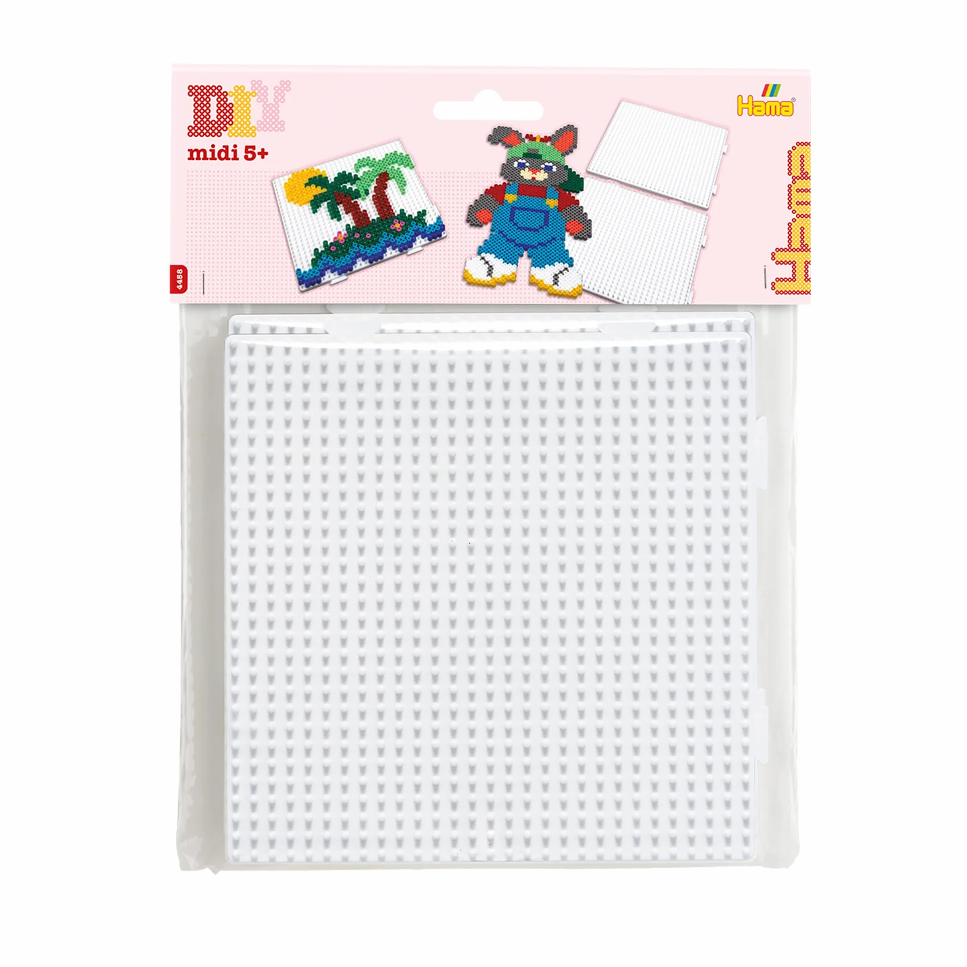 Hama Sachet 2 Plaques Assemblables pour Perles à Repasser Midi, Blanc