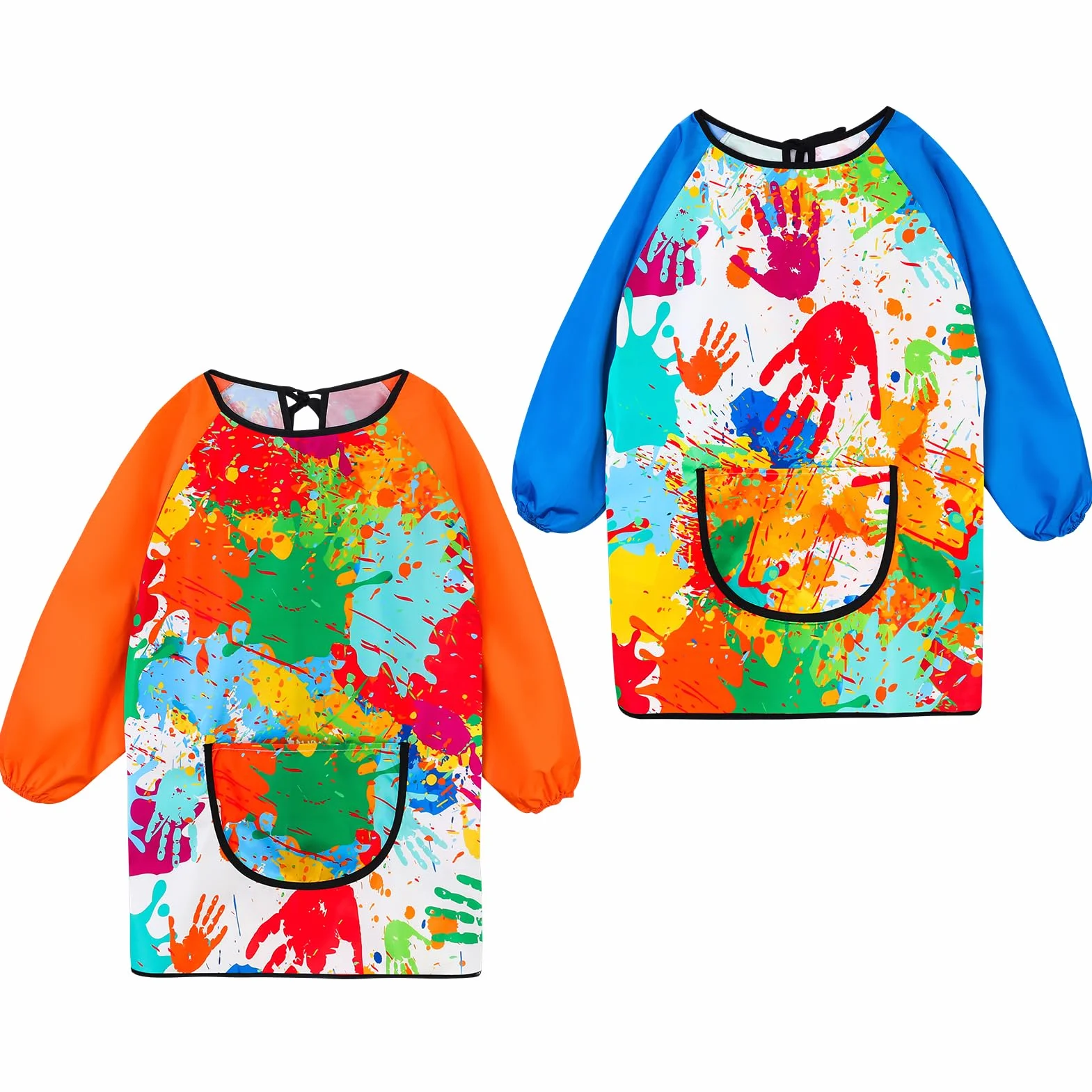 Tablier Peinture Enfant Imperméable Blouse 7-12 ans avec Poche Réutilisable