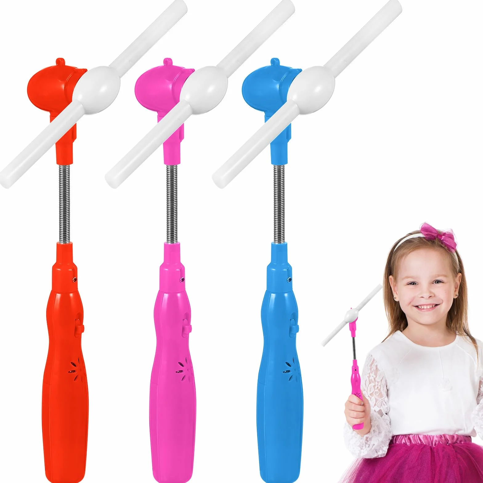 SHINEOFI 3pcs Moulins à Vent Lumineux pour Enfants avec Lumières LED et Musique - Moulins à Vent Colorés Qui Tournent, Articles de Fête