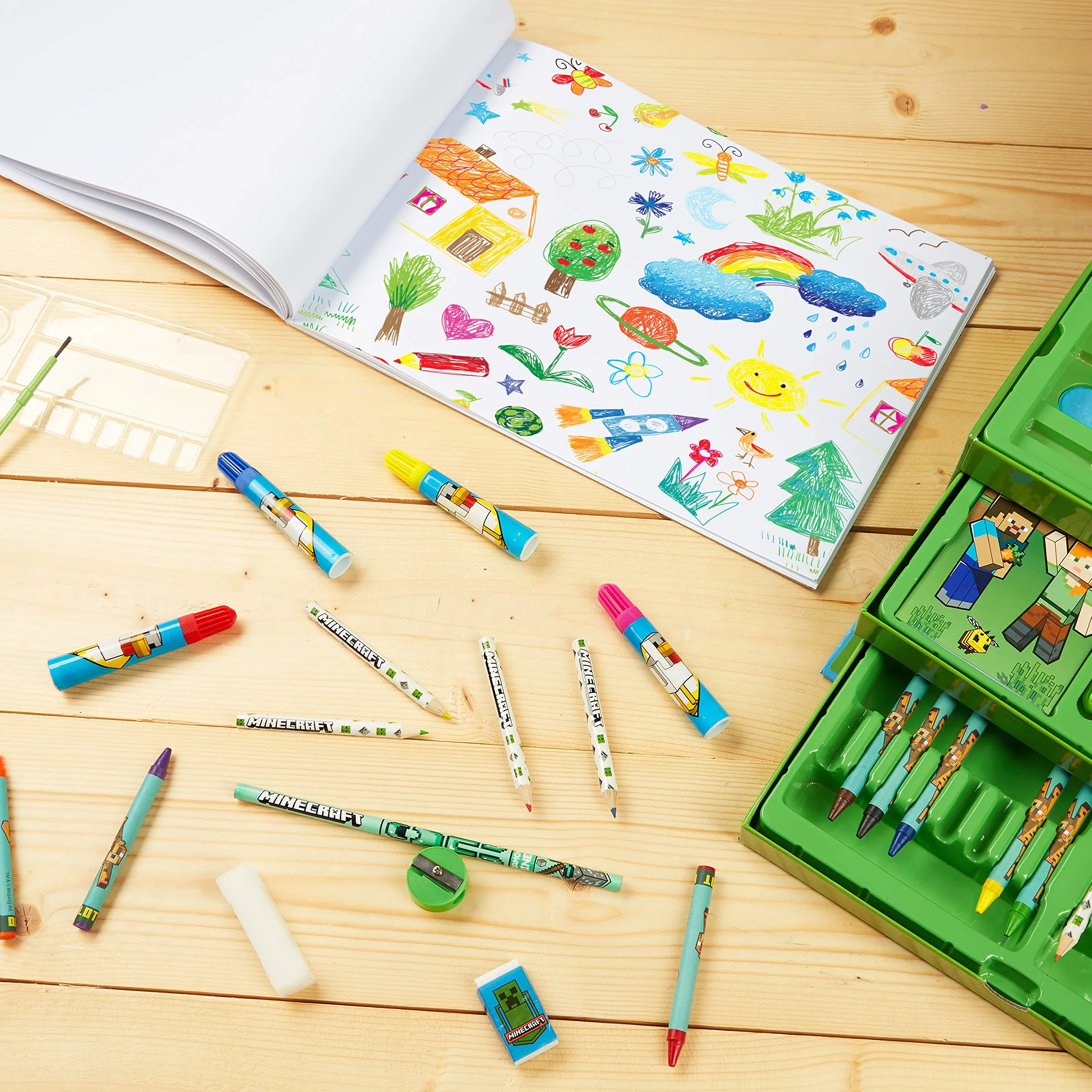 Minecraft Coloriage Enfant Malette Dessin et Peinture Garçon 40+ Pcs