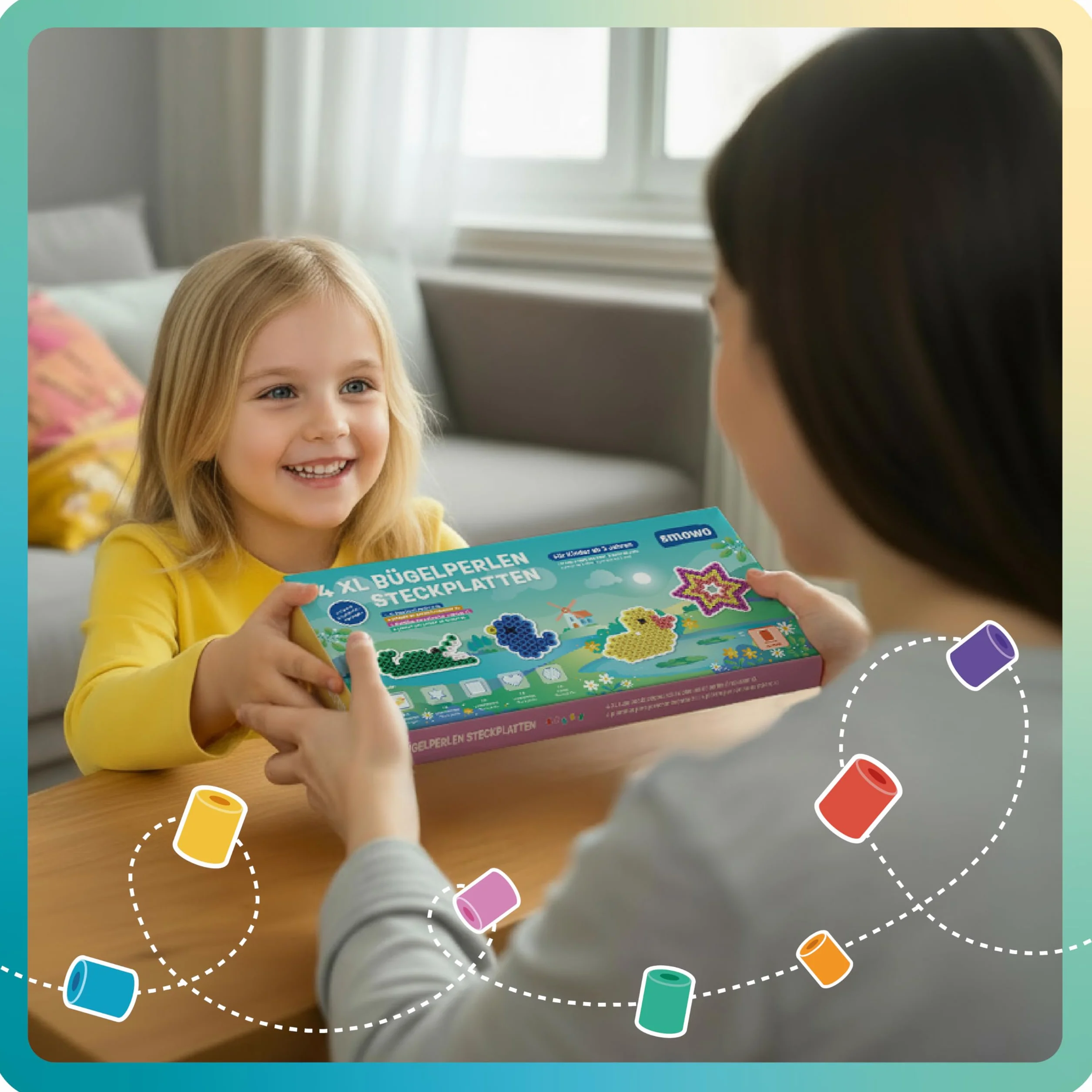 Smowo Plaques de Perles à Repasser 10 mm Lot de 4 Modèles Formes Enfants 3 Ans