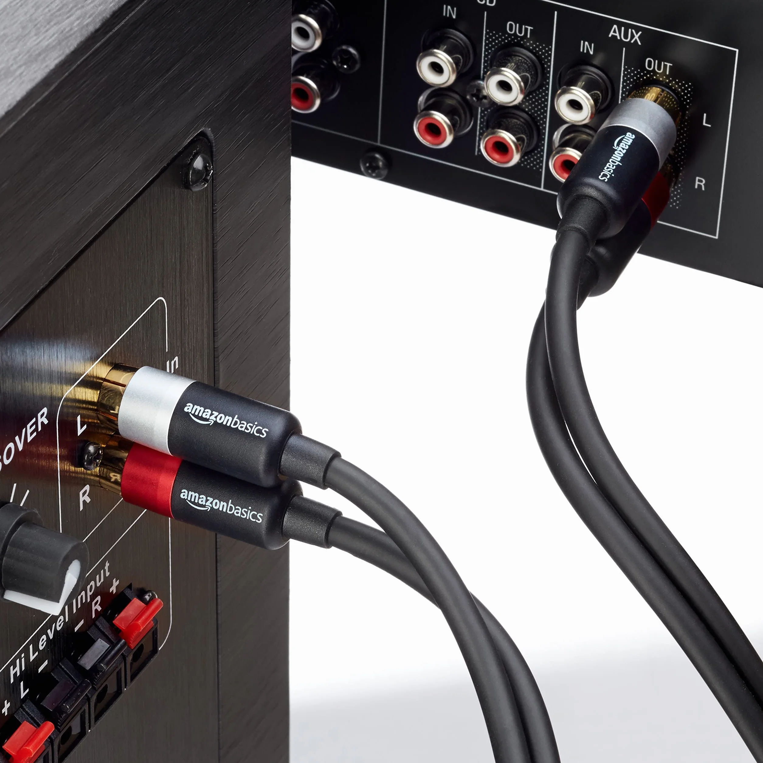 Amazon Basics câble audio RCA 2.4 m plaqué or noir