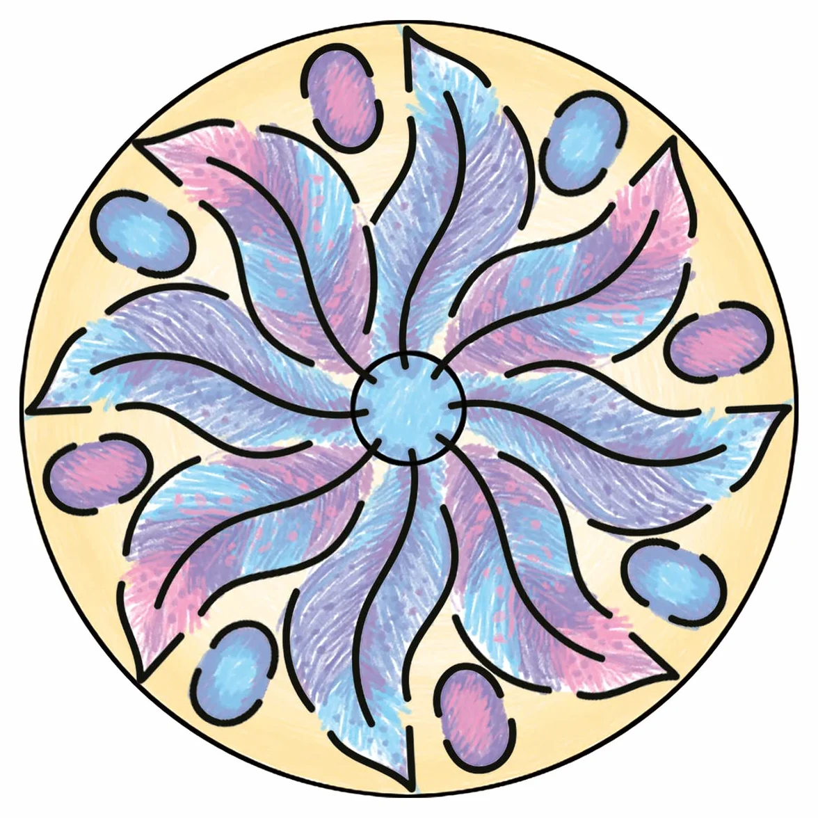 Ravensburger Mandala Designer Dessin Loisir créatif Pochoirs Crayons de Couleur Inclus Boho Style Enfant Dès 6 Ans Version française