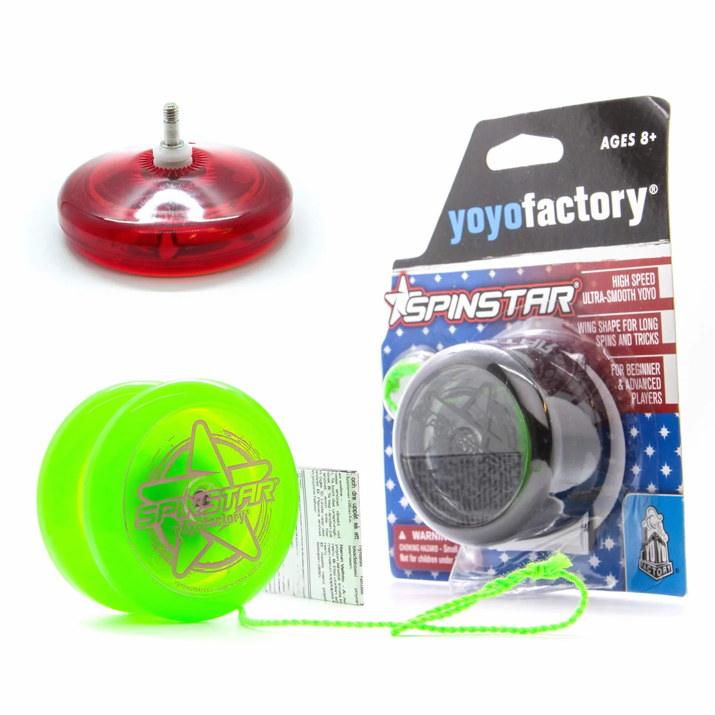 YoyoFactory SPINSTAR Yo-Yo Bleu pour Débutants avec Ficelle et Instructions