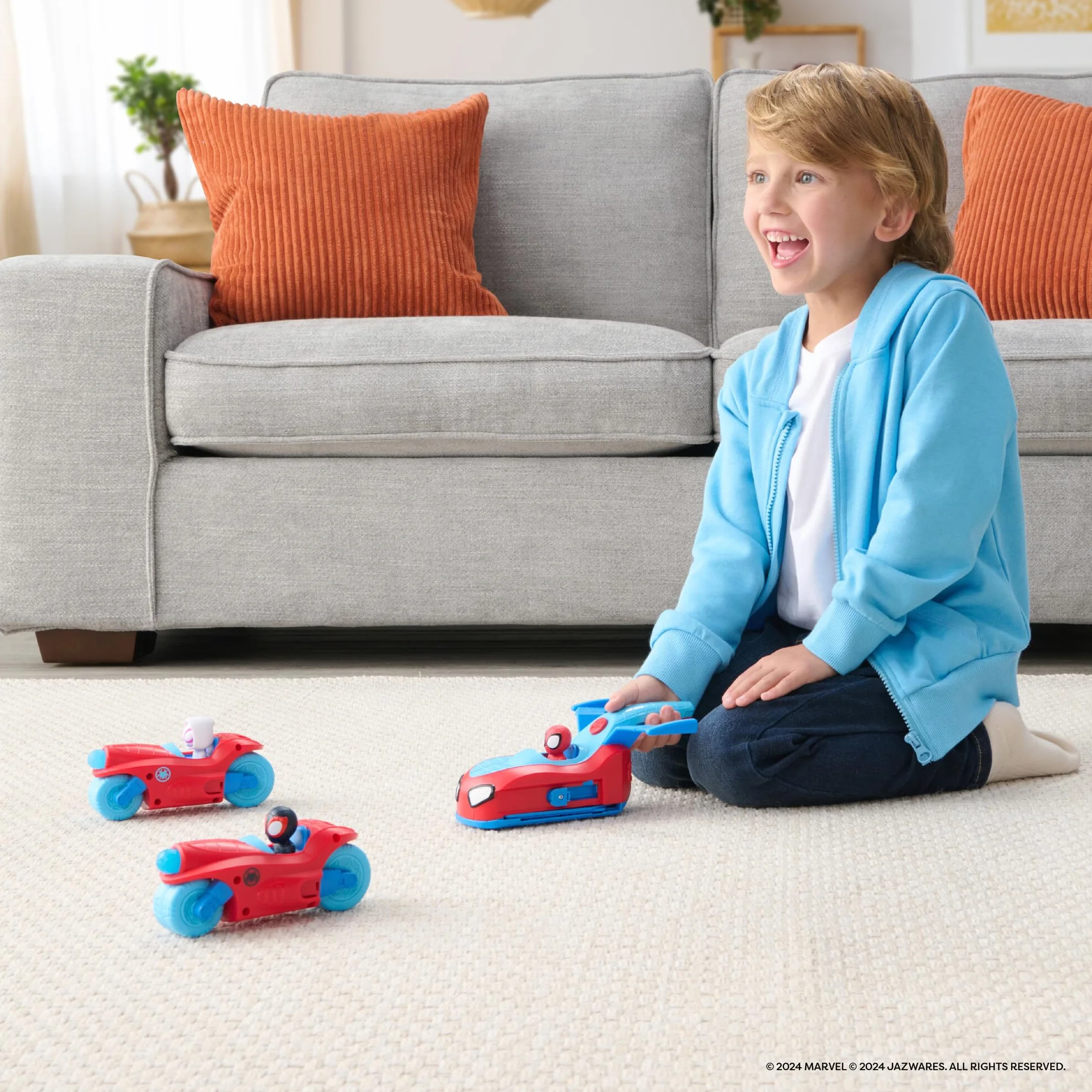 Marvel Spidey Team Split Racer – Véhicule 3 en 1 de 21,6 cm avec fléchettes et Effets sonores