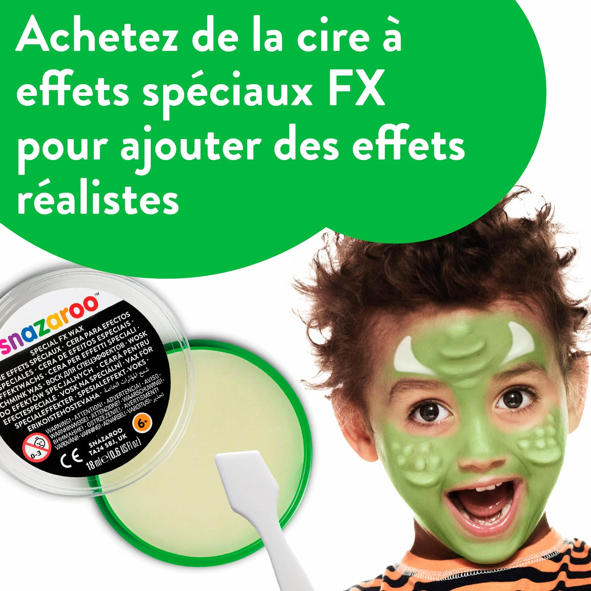 Snazaroo Animal World Palette de peinture visage 8 couleurs à base d'eau lavable