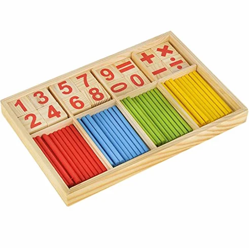 Bâton en Bois Mathématique Matériel Éducatif pour Enfants Jouet Préscolaire
