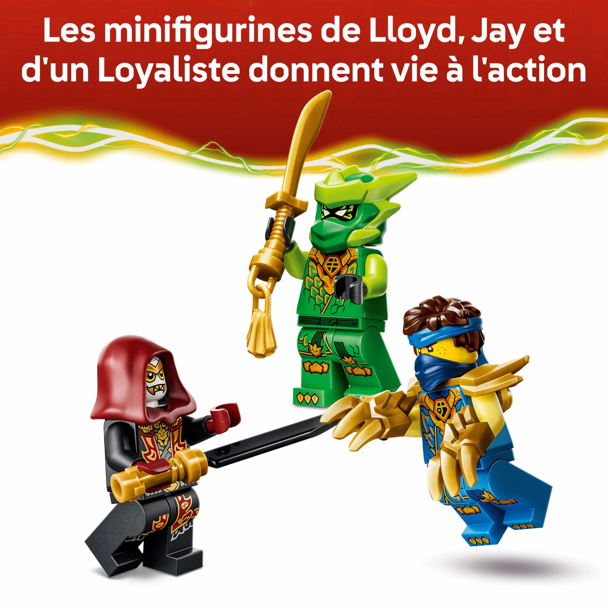 LEGO Ninjago Pack de Combat Robot Dragon de Lloyd Jouet Ninja Figurine 3 Minifigurines Katanas Cadeau Garçon 6 Ans 71862