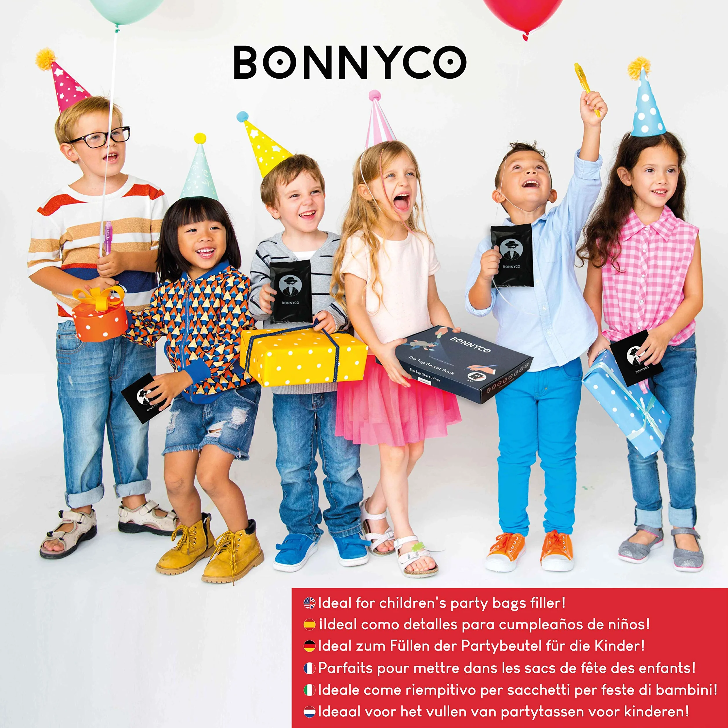 BONNYCO Stylo Encre Invisible Carnet Notes Pack 16 Cadeaux Anniversaire Enfants Garçons Filles Jouets Pinata Pochette Surprise
