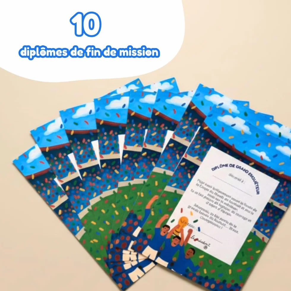 Kit Chasse au Trésor & Enquête Sauvons la Finale de la Coupe du Monde (6-8 Ans) Jeu Audio Physique sans Écran