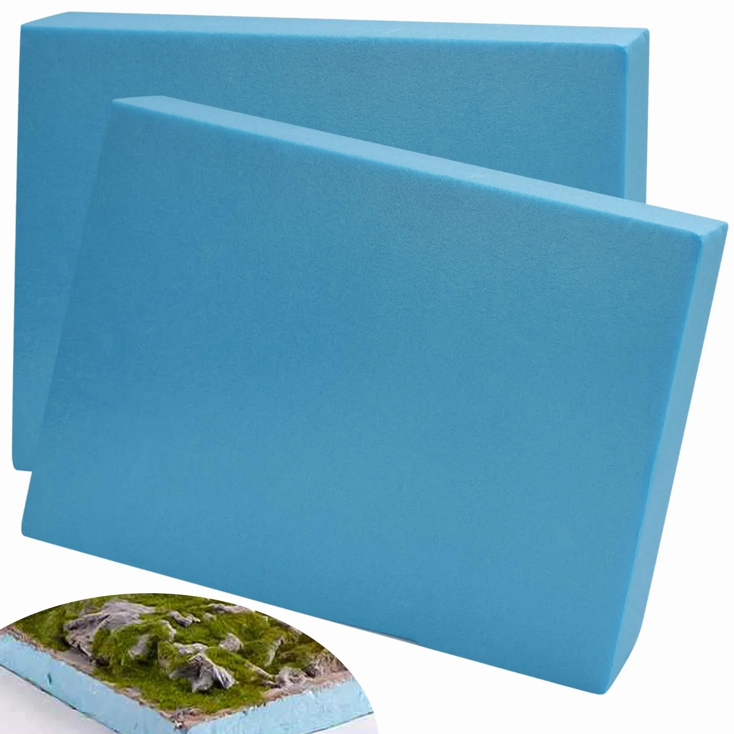 Plaque Mousse à Découper Polystyrène Extrudé 30x20x5cm 2Pcs pour Modélisme Dioramas